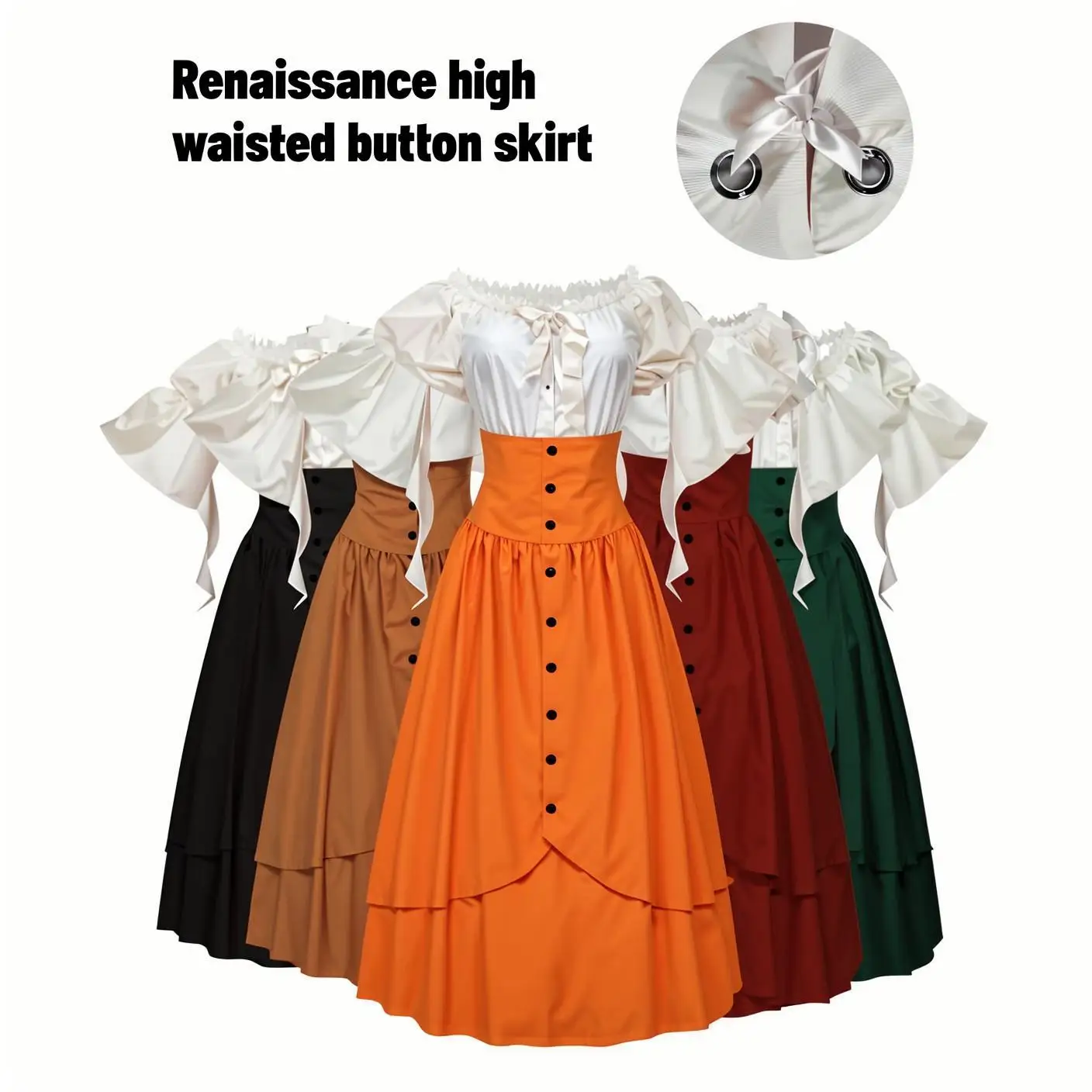 Retro Medieval Renaissance Dress High Waist Gothic Architecture Women Irregular Shirt Skirts Halloween Cosplay Party Costume
Retro Medieval Renaissance Dress High Waist Gothic Architecture Women Irregular Shirt Skirts Halloween Cosplay Party Costume