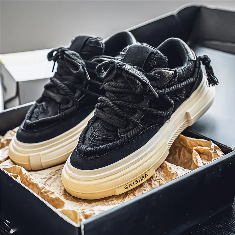 Thick Soled Fashionable and Personalized Designer Lace Up Sneakers, Latest Men's Low Cut Lace Up High-quality Canvas Shoes
Thick Soled Fashionable and Personalized Designer Lace Up Sneakers, Latest Men's Low Cut Lace Up High-quality Canvas Shoes