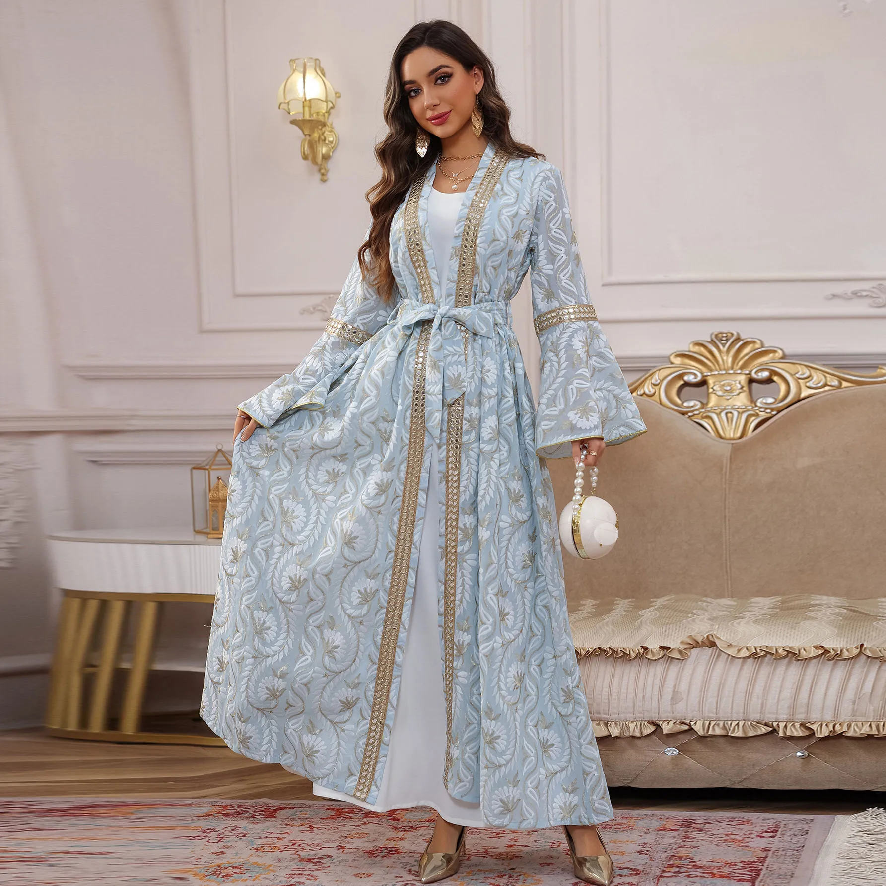 Dubai Women Open Kimono Abaya Muslim Inner Dress 2 Pieces Set Jalabiya Kaftan Robe Arab Musulmane Femme Islam Clothing Vestidos
Dubai Women Open Kimono Abaya Muslim Inner Dress 2 Pieces Set Jalabiya Kaftan Robe Arab Musulmane Femme Islam Clothing Vestidos