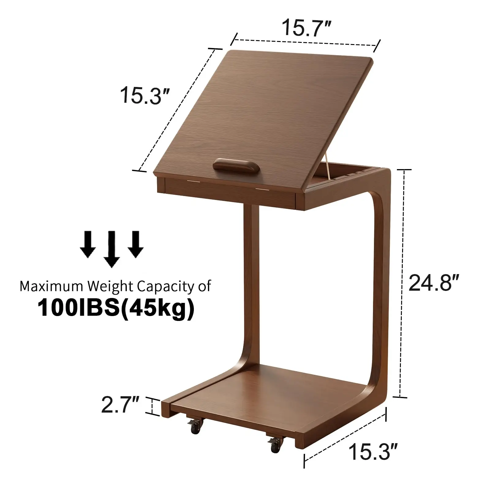 C Shaped Wooden Couch Table with Wheels Rustic Extendable Desktop Adjustable for Living Room and Bedroom Furniture
C Shaped Wooden Couch Table with Wheels Rustic Extendable Desktop Adjustable for Living Room and Bedroom Furniture