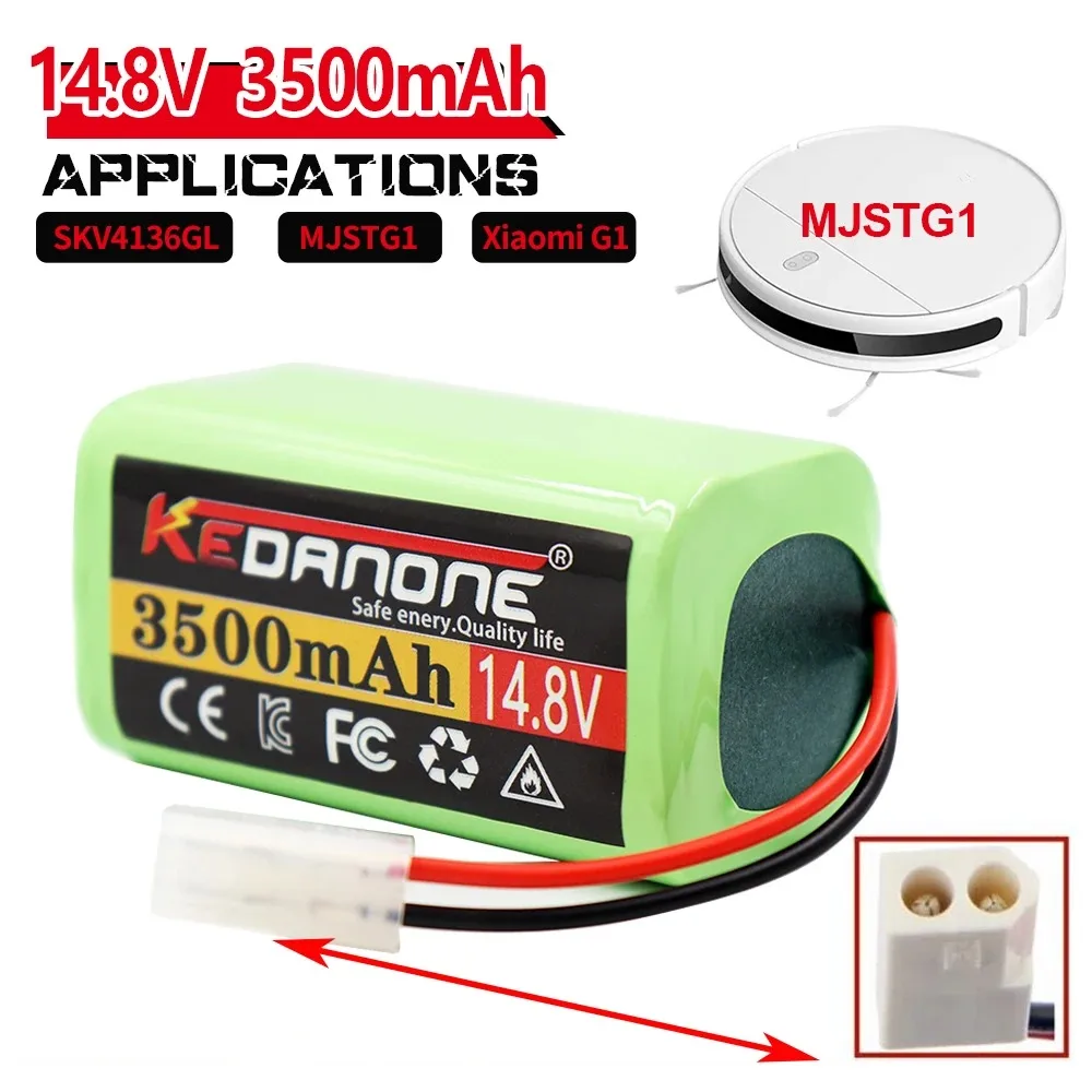 14.8V 3500mAh 18650 lithium-ion battery pack suitable for Xiaomi G1 Mi Essential MJSTG1 SKV4136GL robot vacuum cleaner
14.8V 3500mAh 18650 lithium-ion battery pack suitable for Xiaomi G1 Mi Essential MJSTG1 SKV4136GL robot vacuum cleaner