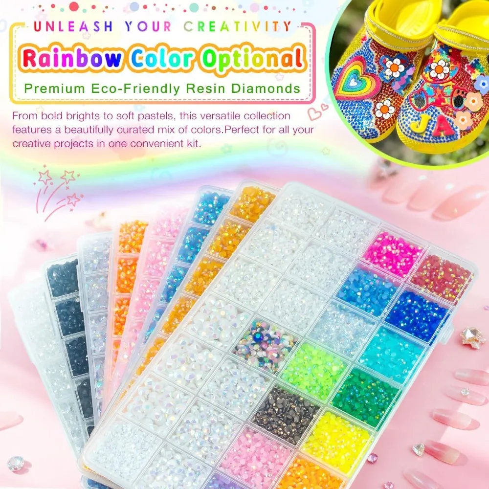 Transparent Clear Resin Flatback Rhinestones 2mm 3mm 4mm 5mm 6mm Colorful Jelly Gems Diamonds for Nails Art Face Body Makeup Bedazzling Tumbler Bottle Craft Decoration
Transparent Clear Resin Flatback Rhinestones 2mm 3mm 4mm 5mm 6mm Colorful Jelly Gems Diamonds for Nails Art Face Body Makeup Bedazzling Tumbler Bottle Craft Decoration