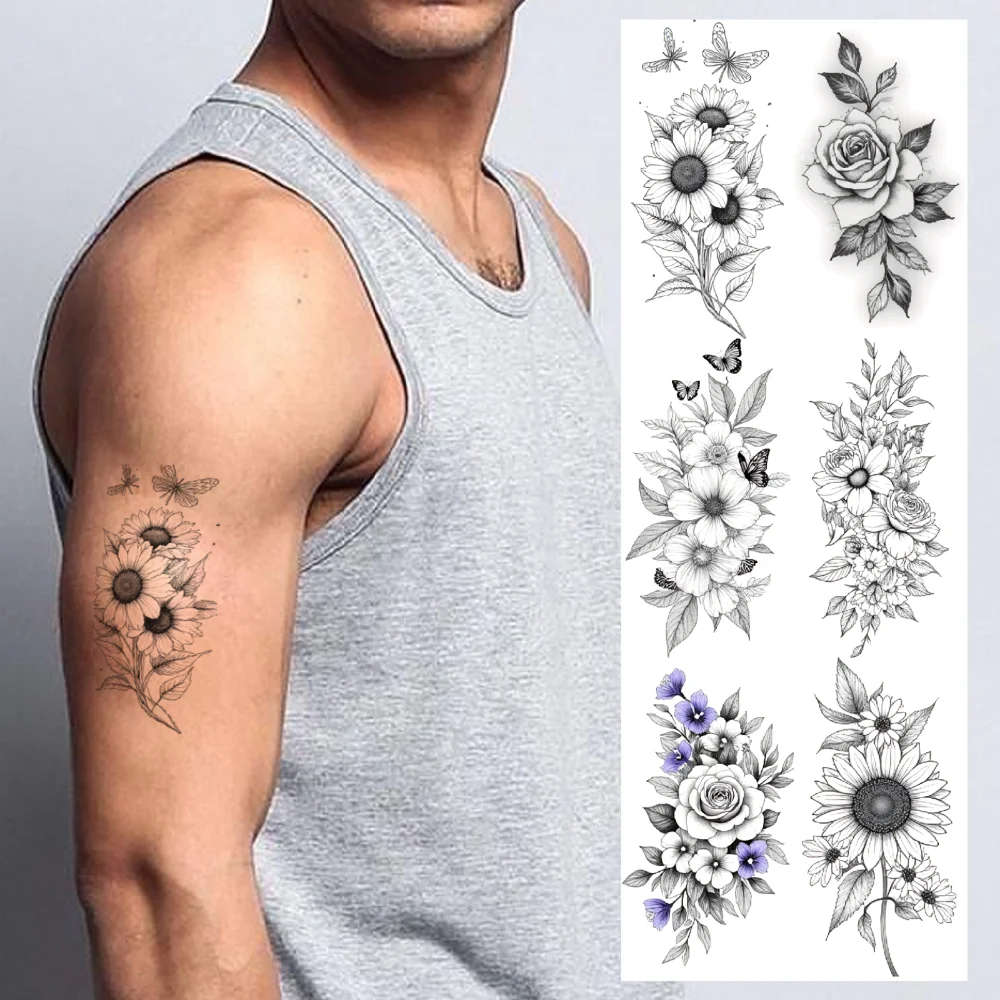 9pcs Temporary Tattoo Flowers Temporary Tattoo Stickers Compass Sunflower Waterproof Long-lasting Body Stickers Peony For Back
9pcs Temporary Tattoo Flowers Temporary Tattoo Stickers Compass Sunflower Waterproof Long-lasting Body Stickers Peony For Back