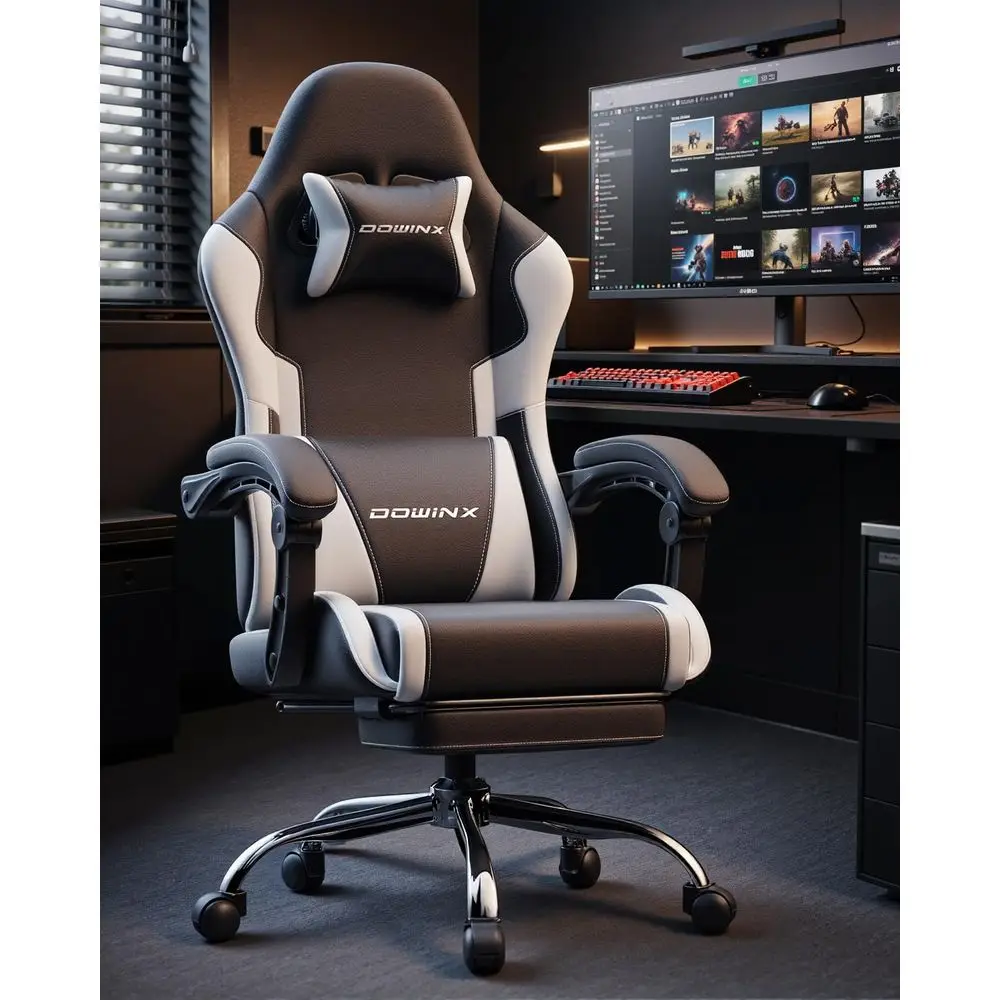 Ergonomic Gaming Chair with Footrest amp Massage Lumbar, 2DLinkage Armrests for Computer Chair 330lbs with Headrest Pillow for
Ergonomic Gaming Chair with Footrest amp Massage Lumbar, 2DLinkage Armrests for Computer Chair 330lbs with Headrest Pillow for