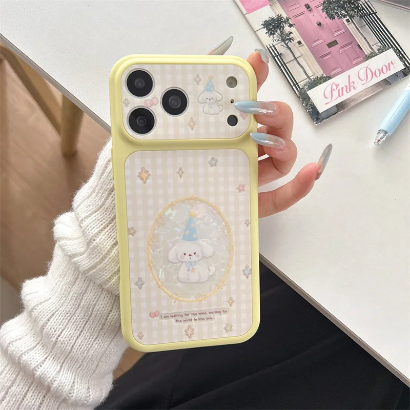 Cute Cartoon Puppy Checkered Phone Case For iPhone 17 16 15 14 Pro Max Glitter Shockproof Soft TPU Protective Cover
Cute Cartoon Puppy Checkered Phone Case For iPhone 17 16 15 14 Pro Max Glitter Shockproof Soft TPU Protective Cover