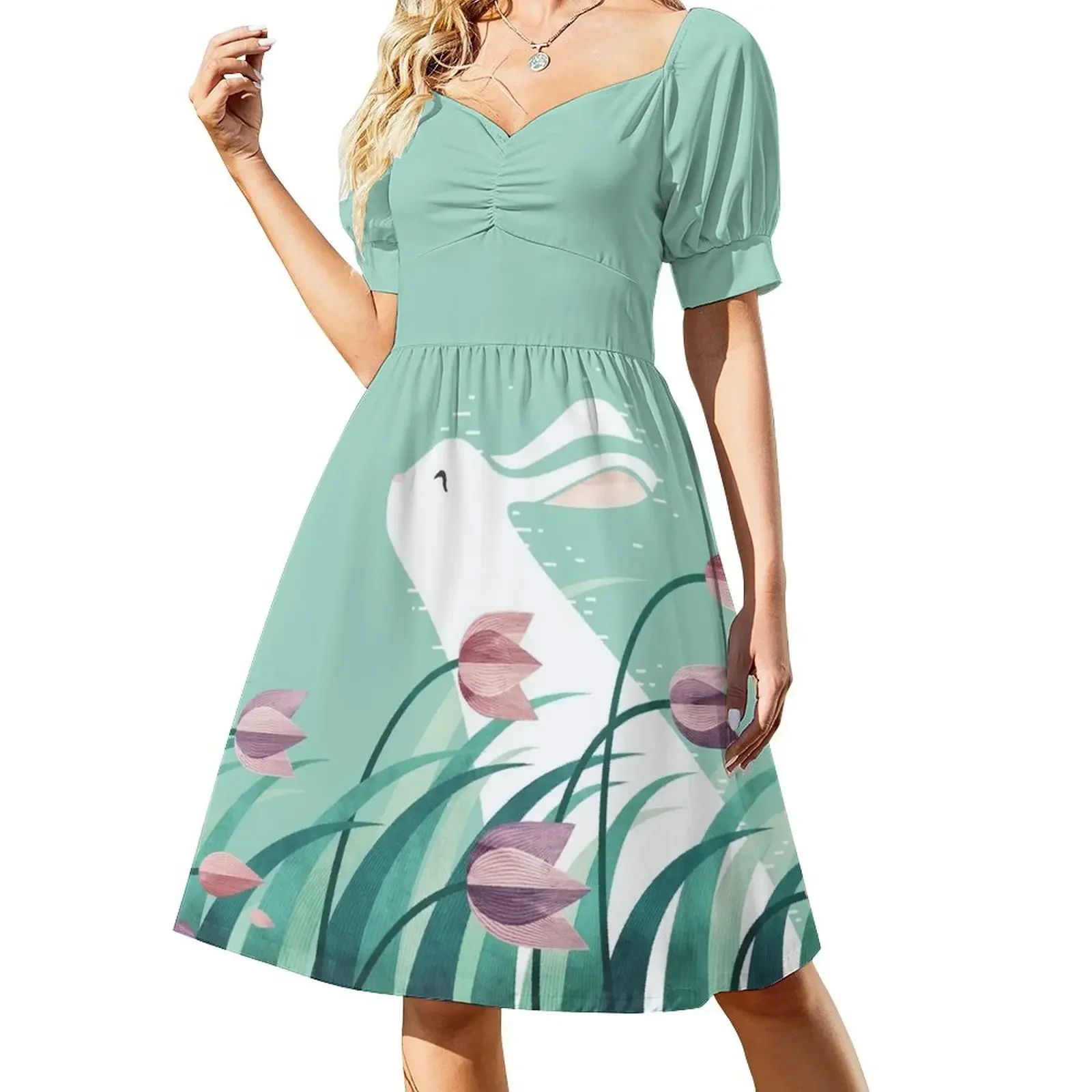 Rabbit, Resting Short-Sleeved Dress summer dress daily dresses summer Dress
Rabbit, Resting Short-Sleeved Dress summer dress daily dresses summer Dress