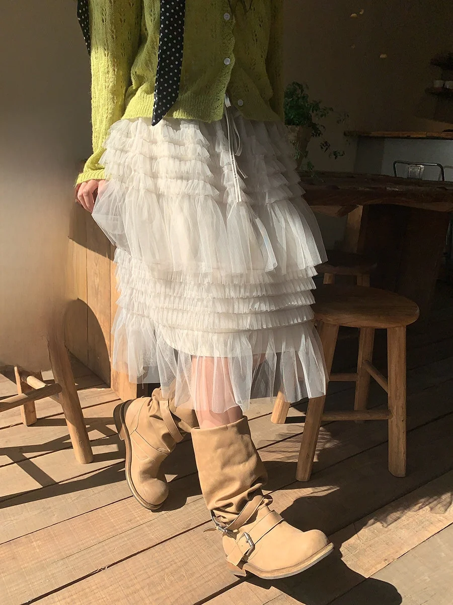 Sinbounboun Multi-Layered A-Line Skirt Floral Lace Puffy City Commute High Waist Polyester Fiber Genti Skirt for Women
Sinbounboun Multi-Layered A-Line Skirt Floral Lace Puffy City Commute High Waist Polyester Fiber Genti Skirt for Women
