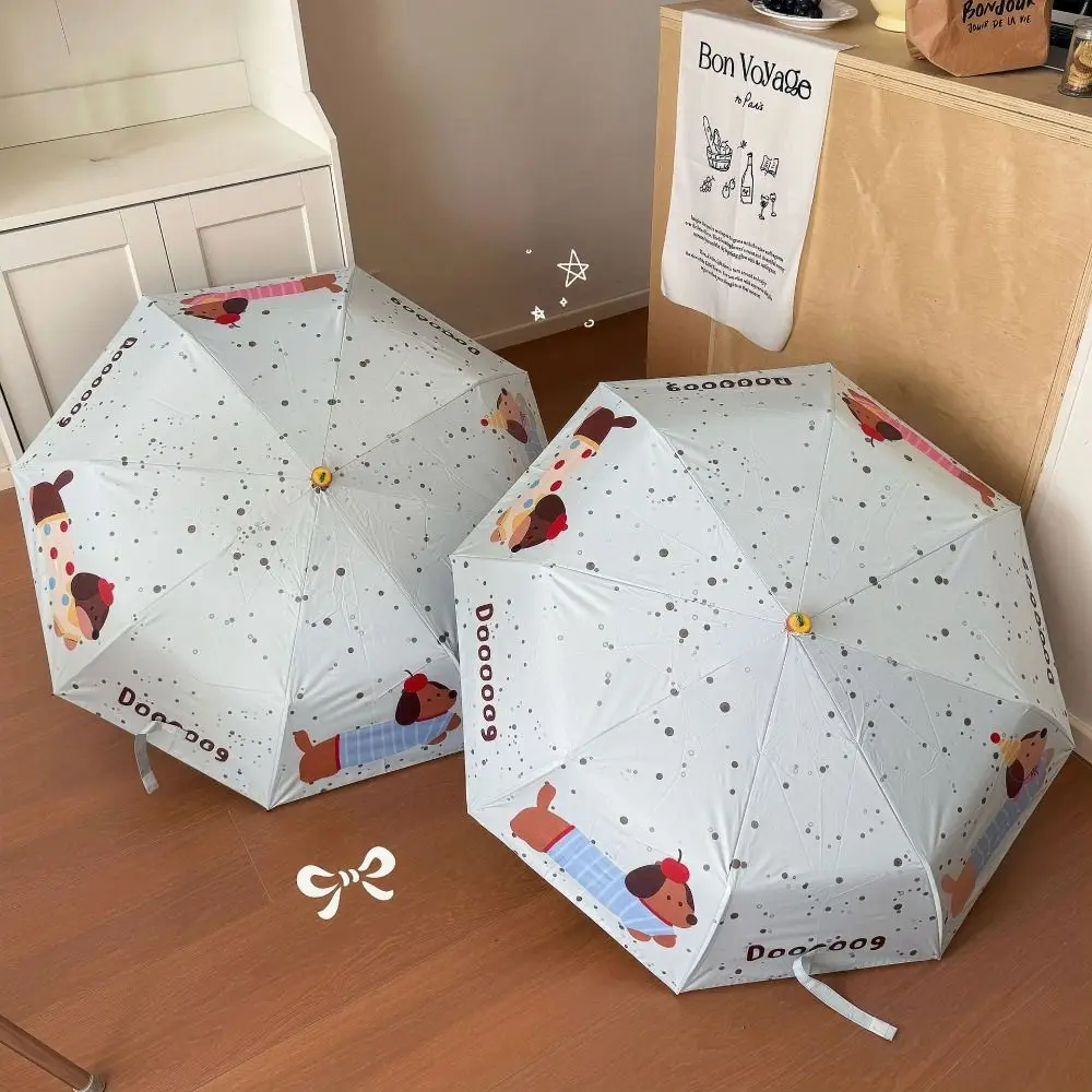 Dog Pattern Cartoon Dachshund Folding Umbrella Cartoon Automatic/Manual Sunshade Umbrella Tri-folded Umbrella UV Protection
Dog Pattern Cartoon Dachshund Folding Umbrella Cartoon Automatic/Manual Sunshade Umbrella Tri-folded Umbrella UV Protection