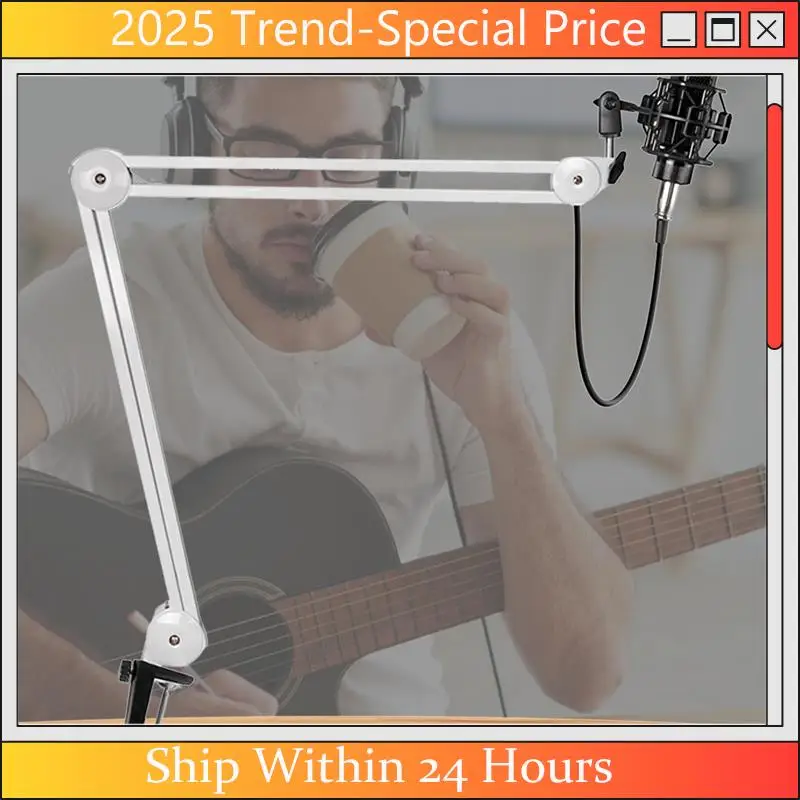 CHYY Top Microphone Stand Adjustable Suspension Boom Arm With Built-In Spring For Voice Recording White
CHYY Top Microphone Stand Adjustable Suspension Boom Arm With Built-In Spring For Voice Recording White