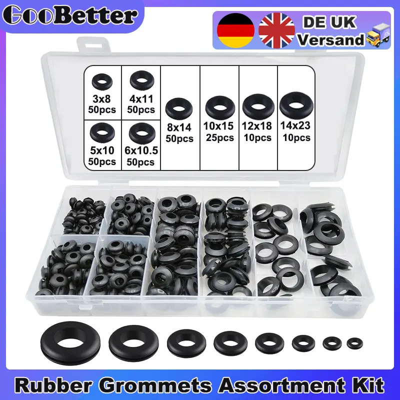 295Pcs Rubber Grommet Set Sealing Ring Drill Hole Firewall Holes Plugs Grommets Kits for Car Cable Automotives and Wires Pass
295Pcs Rubber Grommet Set Sealing Ring Drill Hole Firewall Holes Plugs Grommets Kits for Car Cable Automotives and Wires Pass