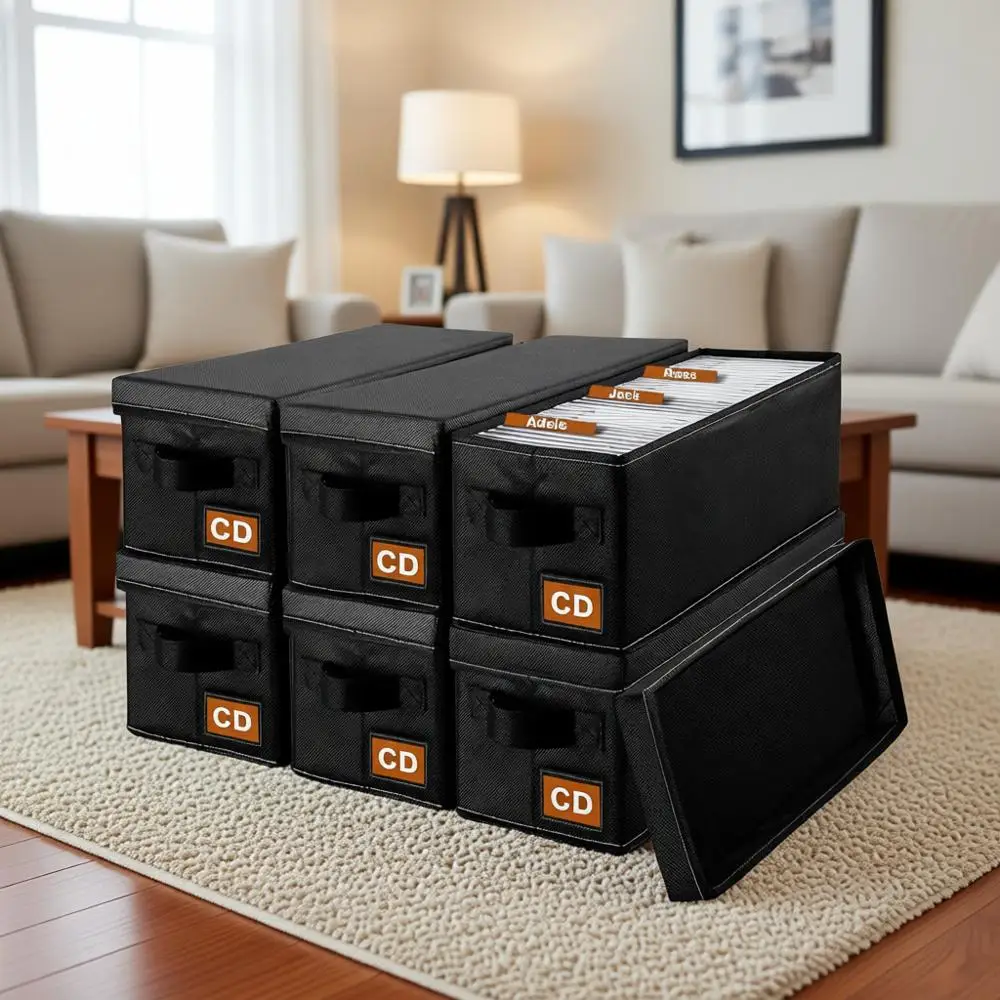 Набор из 6 органайзеров для хранения компакт-дисков, вмещает по 35 дисков каждый, для использования на рабочем столе и в шкафу, 14,2x6,3x5,5 дюймов.
Набор из 6 органайзеров для хранения компакт-дисков, вмещает по 35 дисков каждый, для использования на рабочем столе и в шкафу, 14,2x6,3x5,5 дюймов.