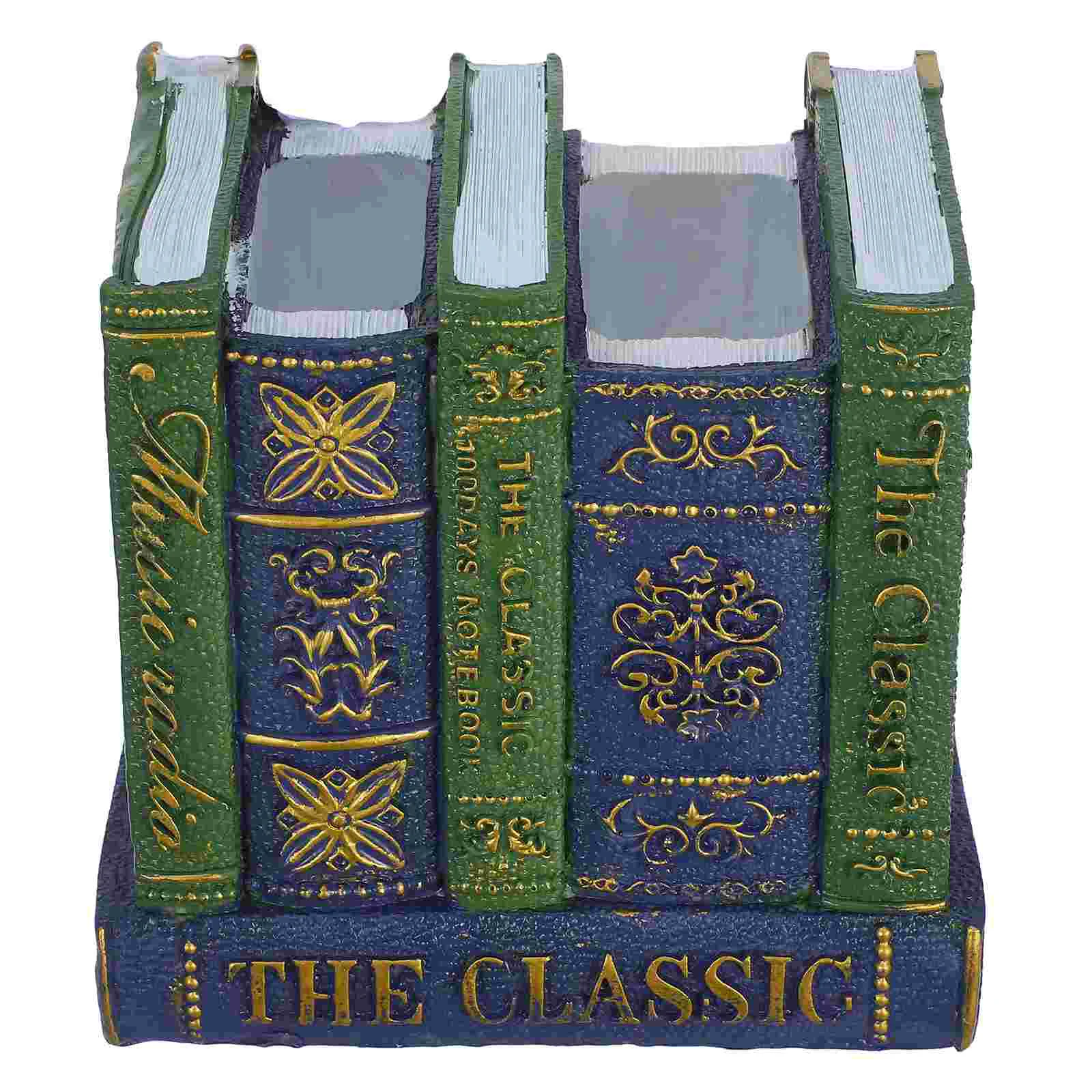 Pen Holder Cup Resin Crafts Office Table Decoration and Pencil Organizer Vintage Book Statue Supplies Storage
Pen Holder Cup Resin Crafts Office Table Decoration and Pencil Organizer Vintage Book Statue Supplies Storage