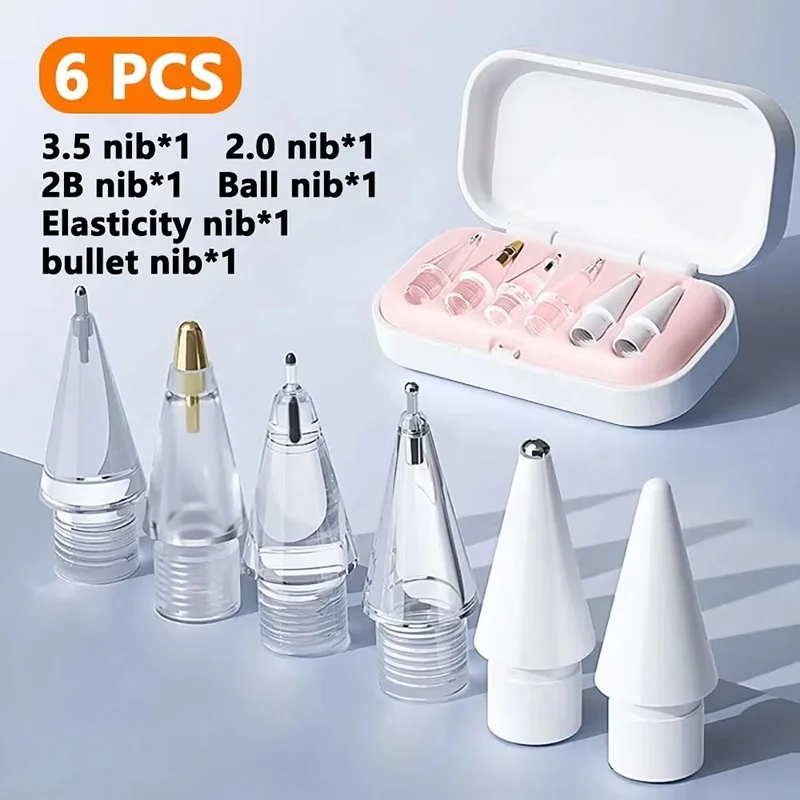 6Pcs/Set Replacement Pen Tips For Apple Pencil 1st 2nd 3th Gen Clear Spare Nibs Stylus Smooth Writing Mute Nib For Pencil 1 2 3
6Pcs/Set Replacement Pen Tips For Apple Pencil 1st 2nd 3th Gen Clear Spare Nibs Stylus Smooth Writing Mute Nib For Pencil 1 2 3