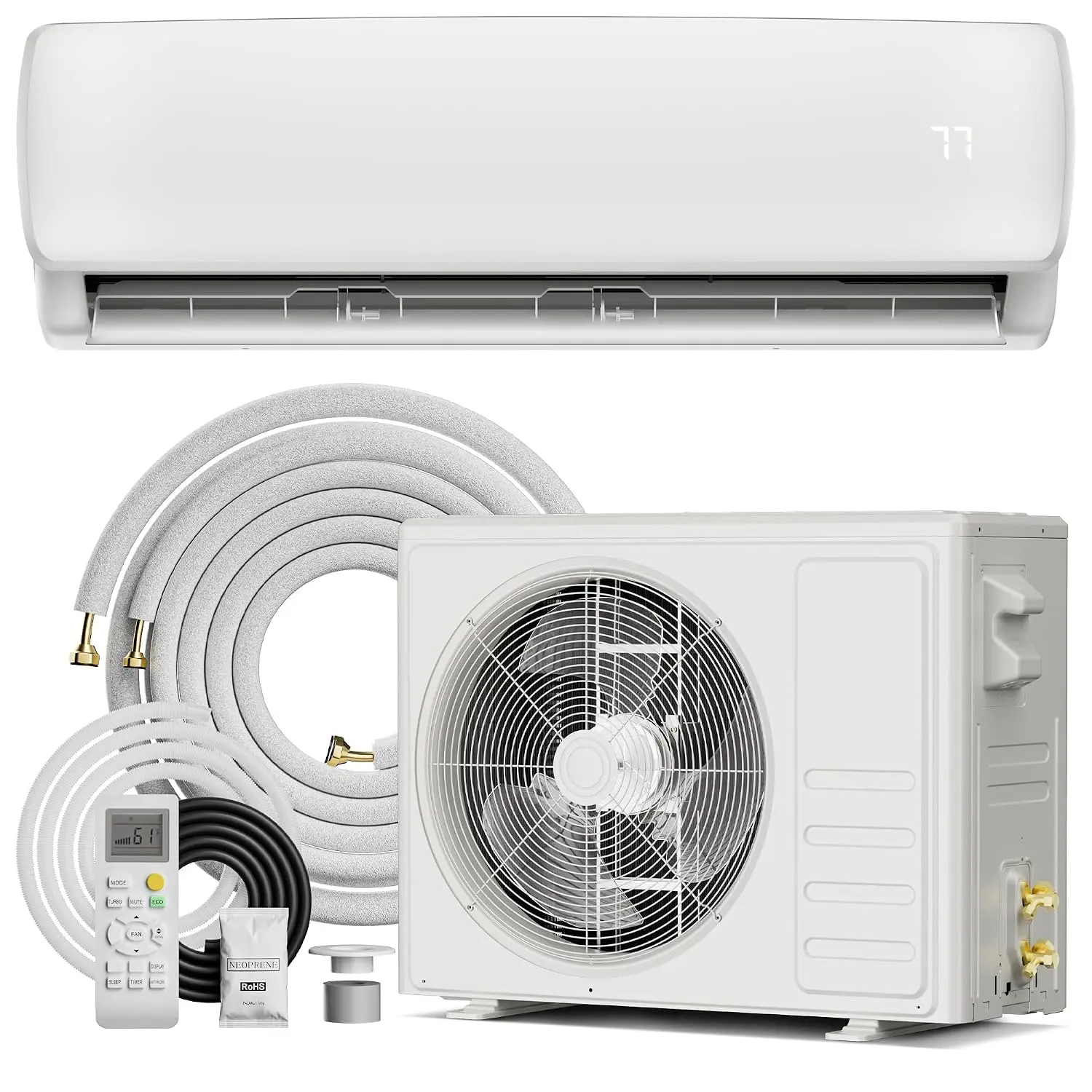 18000 BTU Mini Split AC/Heating System,19 SEER2 208/230V Energy Efficient Ductless Inverter System,Cools Up to 1250, Custom
18000 BTU Mini Split AC/Heating System,19 SEER2 208/230V Energy Efficient Ductless Inverter System,Cools Up to 1250, Custom