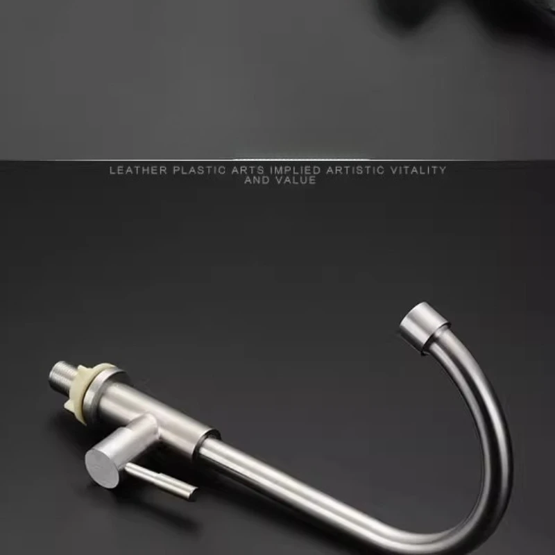 304 stainless steel single cold faucet, can rotate single handle single hole, kitchen sink faucet
304 stainless steel single cold faucet, can rotate single handle single hole, kitchen sink faucet