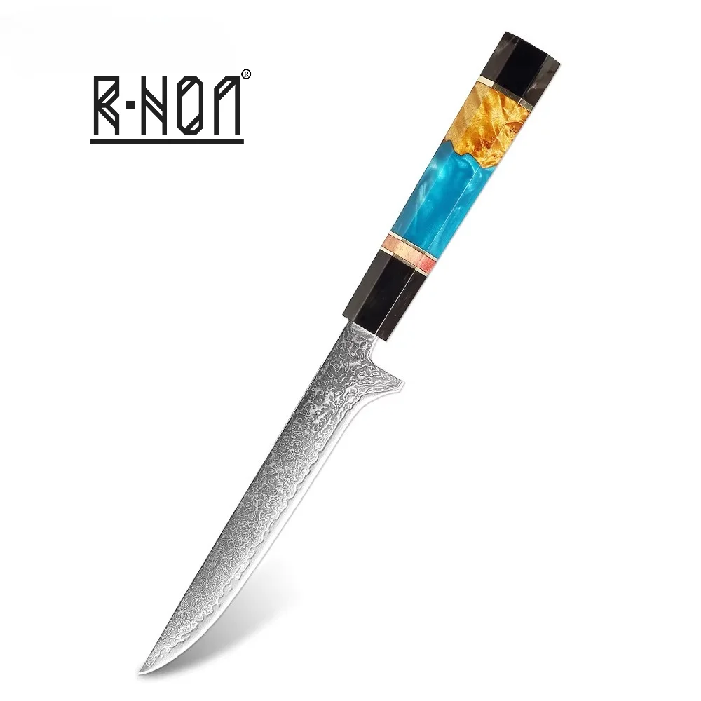 RHON 6inch Boning Knife VG10 Damascus Steel Chefs Meat Cleaver Slicing Slaughtered Rib Bone Kitchen Knives Buffalo Horn Handle
RHON 6inch Boning Knife VG10 Damascus Steel Chefs Meat Cleaver Slicing Slaughtered Rib Bone Kitchen Knives Buffalo Horn Handle