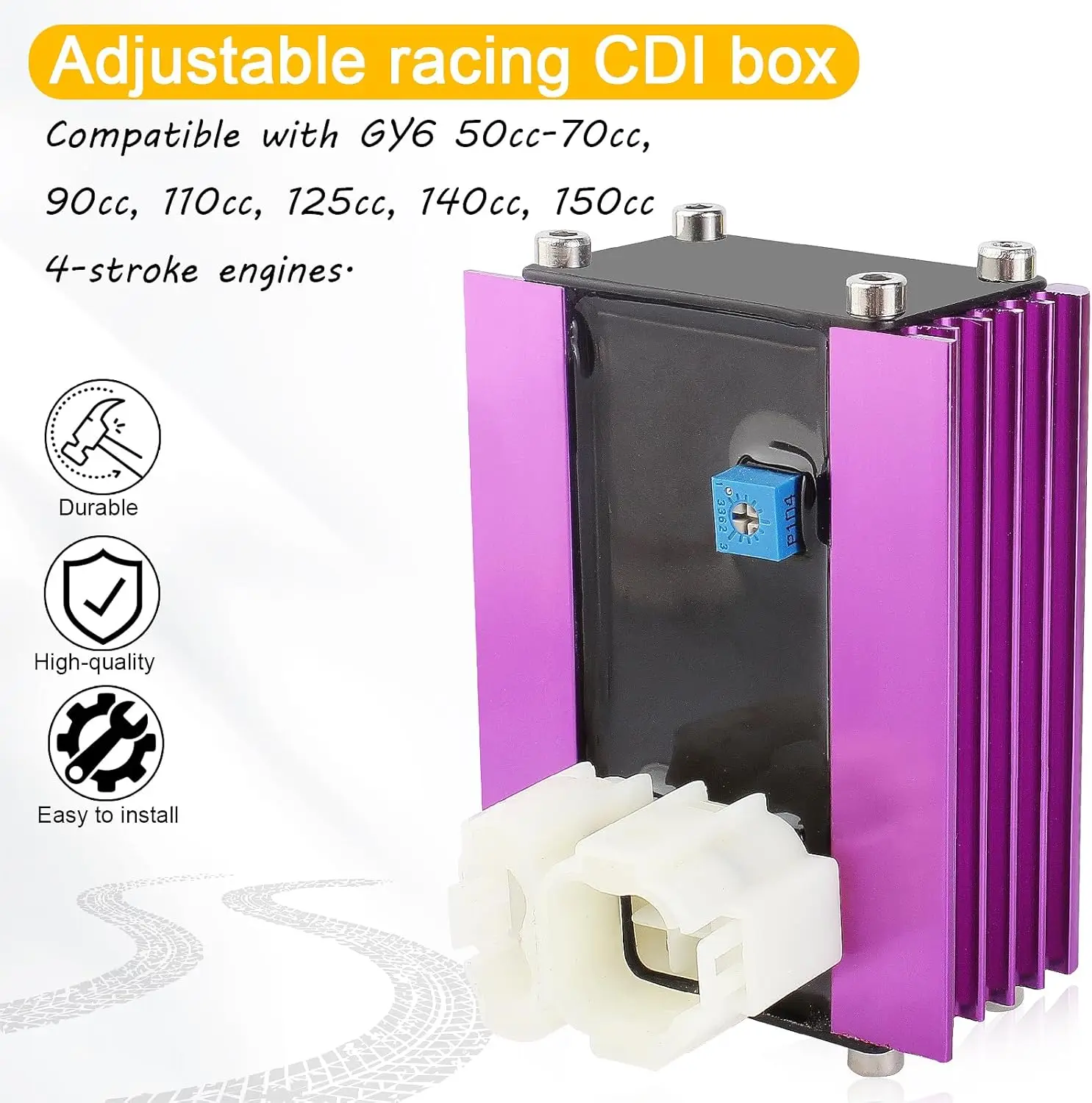 Racing Adjustable Ignition CDI Box 12V AC For GY6 50cc-90cc 110cc 125cc 150cc 4-Stroke Engine Motorcycle ATV Quad Scooter 
Racing Adjustable Ignition CDI Box 12V AC For GY6 50cc-90cc 110cc 125cc 150cc 4-Stroke Engine Motorcycle ATV Quad Scooter
