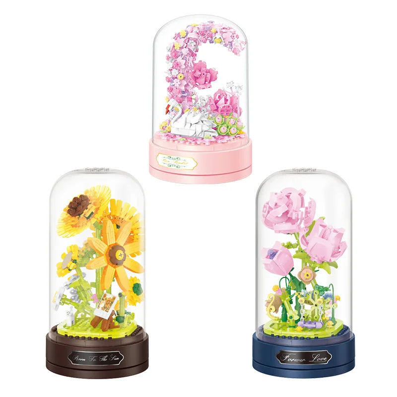 Creative and Interesting Flower Rose Sunflower Swan Music Box Home Decoration Ornaments Micro Building Blocks Bricks Toys Gifts
Creative and Interesting Flower Rose Sunflower Swan Music Box Home Decoration Ornaments Micro Building Blocks Bricks Toys Gifts