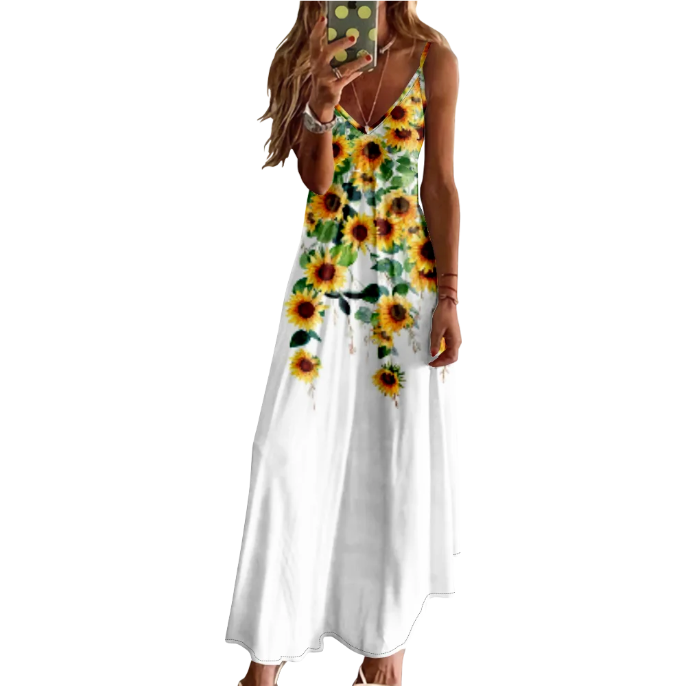 Summer Dress Sunflower Maxi Dress Casual Luxury Stylish Evening Dresses V-Neck Party Vestido Girl Beach Dresses Elegant Robe
Summer Dress Sunflower Maxi Dress Casual Luxury Stylish Evening Dresses V-Neck Party Vestido Girl Beach Dresses Elegant Robe
