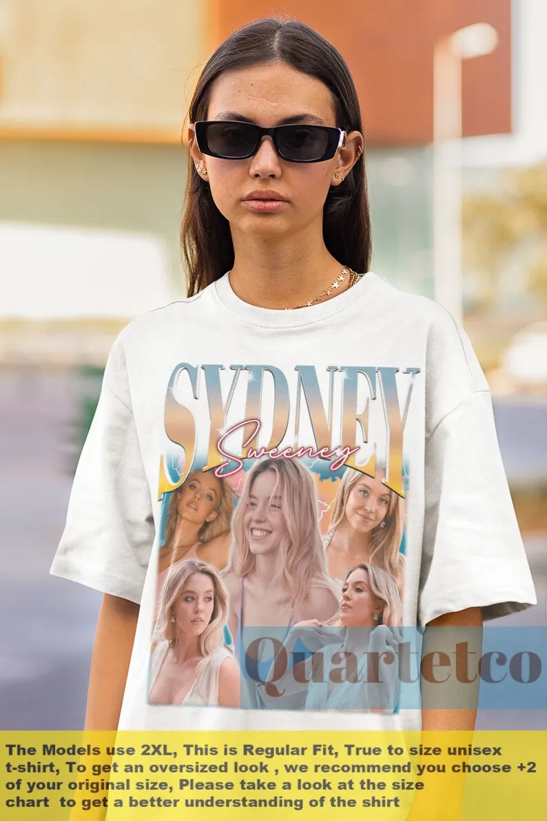 Sydney Sweeney винтажная футболка с графическим принтом, повседневная хлопковая женская и мужская футболка в стиле хип-хоп, уличная Y2k, модные спортивные футболки большого размера
Sydney Sweeney винтажная футболка с графическим принтом, повседневная хлопковая женская и мужская футболка в стиле хип-хоп, уличная Y2k, модные спортивные футболки большого размера