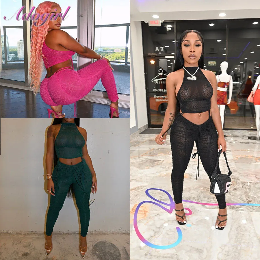 Fitness Sheer Mesh Two Piece Set Summer Tracksuit Women Casual Sleeveless Crop Tops Leggings Pants Sexy Party Club Matching Set
Fitness Sheer Mesh Two Piece Set Summer Tracksuit Women Casual Sleeveless Crop Tops Leggings Pants Sexy Party Club Matching Set