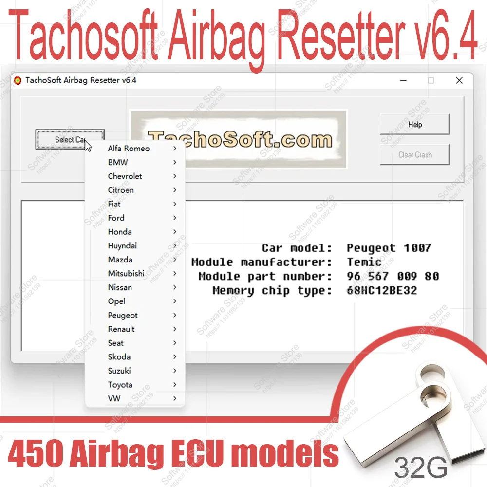 Программное обеспечение для удаления Crashdata Tachosoft Resetter подушек безопасности V6.4 от подушек безопасности ECU отпуск с 450 подушками безопасности ЭБУ модели eprom mcu автомобили
Программное обеспечение для удаления Crashdata Tachosoft Resetter подушек безопасности V6.4 от подушек безопасности ECU отпуск с 450 подушками безопасности ЭБУ модели eprom mcu автомобили