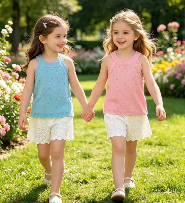 Girls' Suit 2026 Spring and Summer New Children's Wear Korean Style Girl Baby Ice Silk Pure Cotton Knit Vest Shorts Two Sets
Girls' Suit 2026 Spring and Summer New Children's Wear Korean Style Girl Baby Ice Silk Pure Cotton Knit Vest Shorts Two Sets
