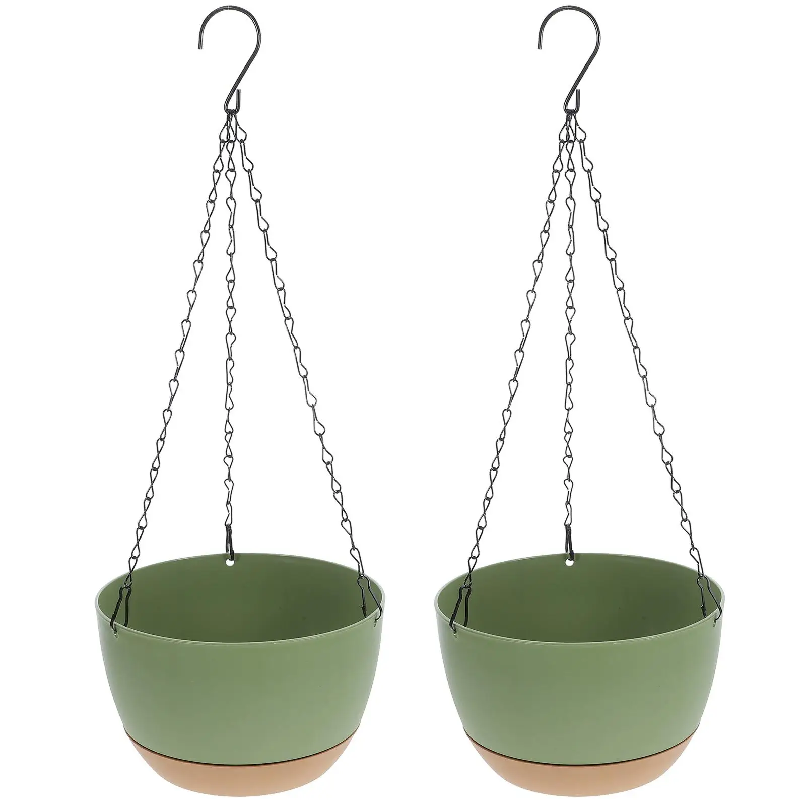 2 Pcs Self-absorbent Hanging Flowerpot Metal Green Color Durable Plant Decor Easy-to-use Space-saving Simple Basket Pot
2 Pcs Self-absorbent Hanging Flowerpot Metal Green Color Durable Plant Decor Easy-to-use Space-saving Simple Basket Pot