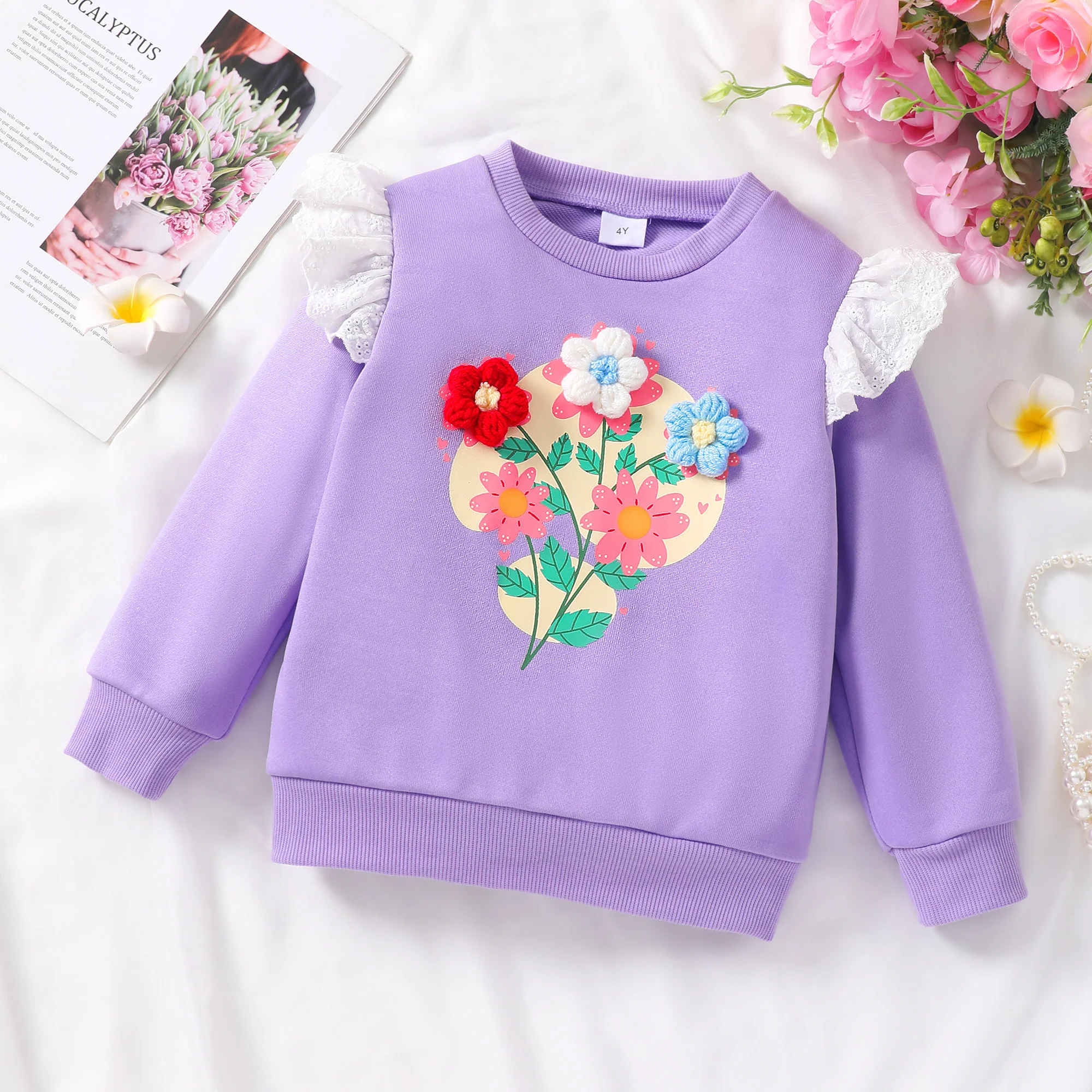 Новый детский топ с цветочным принтом для девочек, детский свитшот с длинными рукавами, весенне-осенняя фиолетовая рубашка для малышей 2, 3, 4, 5, 6, 7 лет
Новый детский топ с цветочным принтом для девочек, детский свитшот с длинными рукавами, весенне-осенняя фиолетовая рубашка для малышей 2, 3, 4, 5, 6, 7 лет