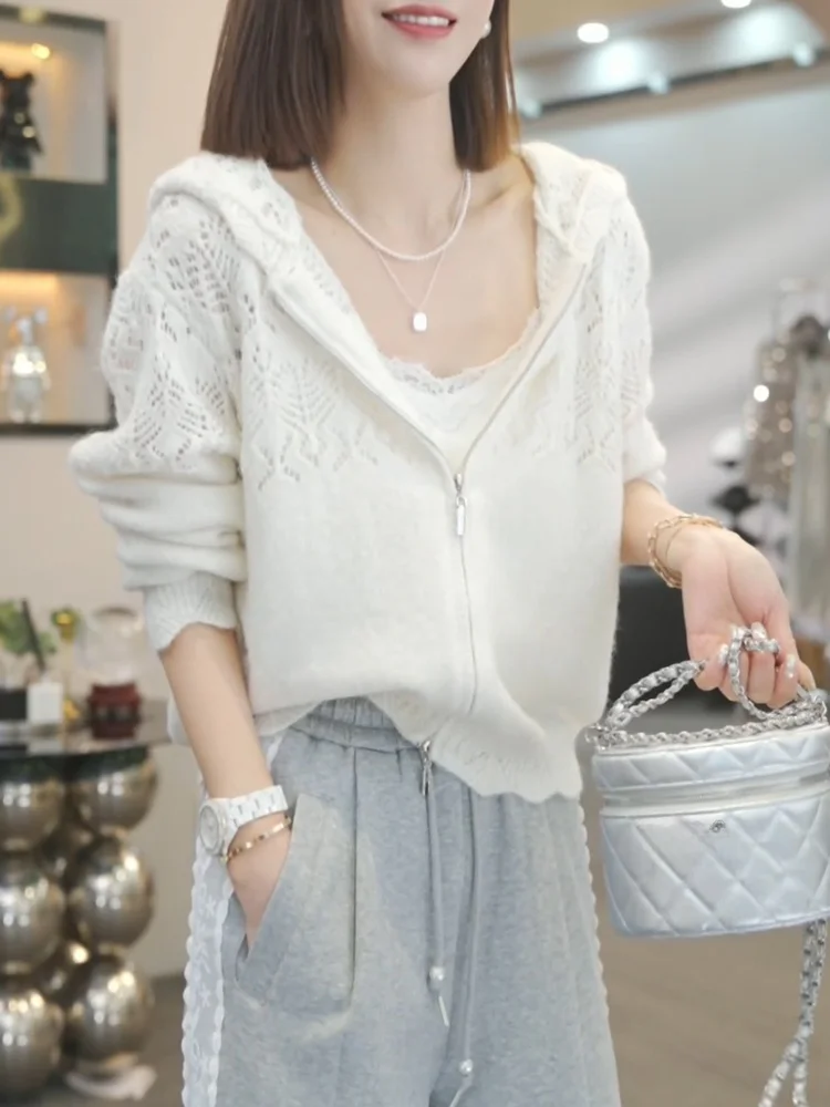 Women's Knitted Heavy Embroidery Hollow out Hoodie Cardigan Spring 2026 Casual Versatile Sun Protection Top Long Sleeve Zipper
Women's Knitted Heavy Embroidery Hollow out Hoodie Cardigan Spring 2026 Casual Versatile Sun Protection Top Long Sleeve Zipper