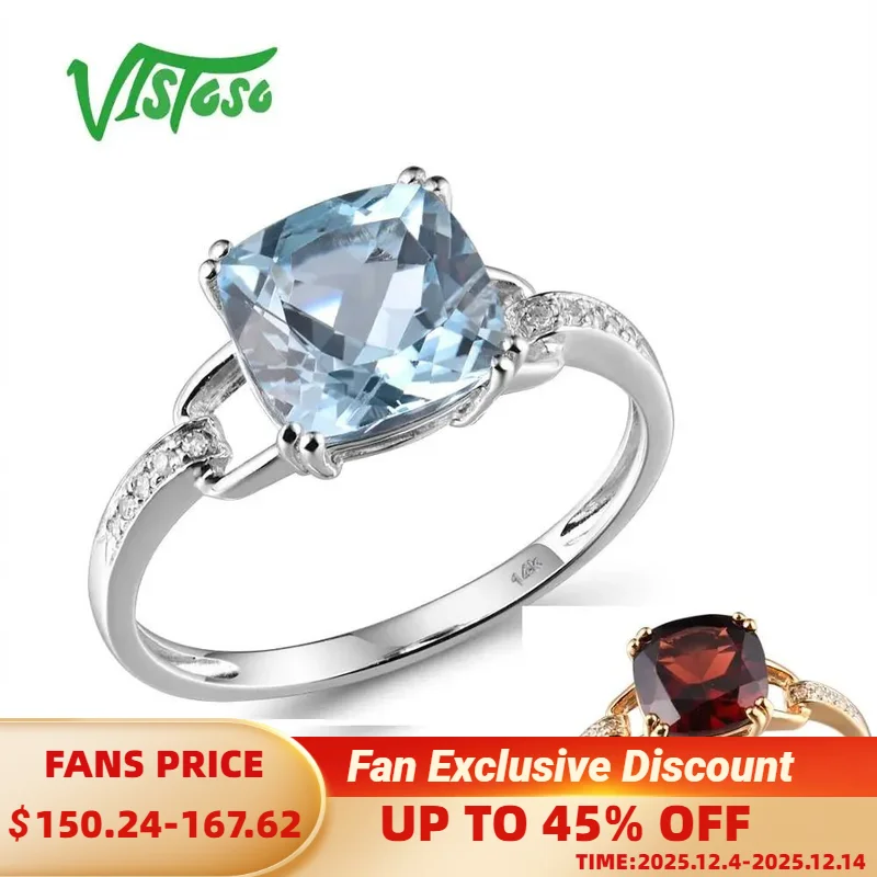 Кольцо VISTOSO Pure14K 585 из белого золота/розового золота для женщин, сверкающие бриллианты, Limpid небесно-голубой топаз, юбилей, классические ювелирные украшения
Кольцо VISTOSO Pure14K 585 из белого золота/розового золота для женщин, сверкающие бриллианты, Limpid небесно-голубой топаз, юбилей, классические ювелирные украшения