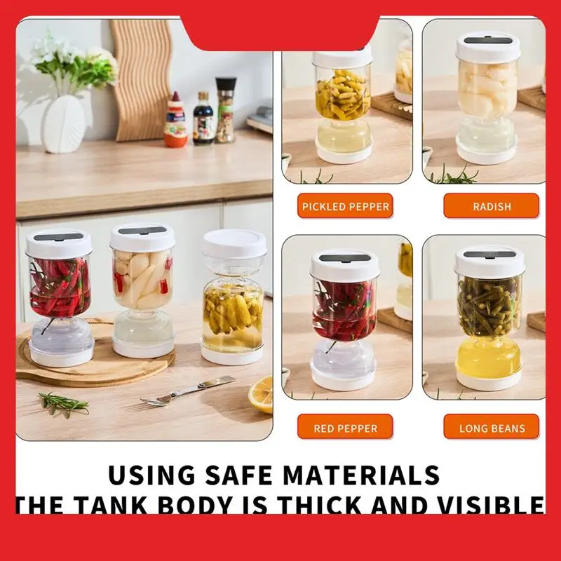 1 PCS Pickle Container Jar Easy Kimchi Wet Dry Separation Leak-Proof Lid Canned Pears Olive Pineapple Pickled Cucumber Jar White
1 PCS Pickle Container Jar Easy Kimchi Wet Dry Separation Leak-Proof Lid Canned Pears Olive Pineapple Pickled Cucumber Jar White