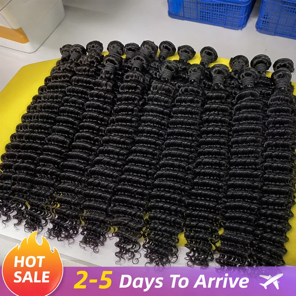 Deep Wave Human Hair Bundles 12A Indian Deep Curly 1/3/4 Bundles 18 20 22 24 Inch 100% Unprocessed Water Wave Bundles Human Hair
Deep Wave Human Hair Bundles 12A Indian Deep Curly 1/3/4 Bundles 18 20 22 24 Inch 100% Unprocessed Water Wave Bundles Human Hair