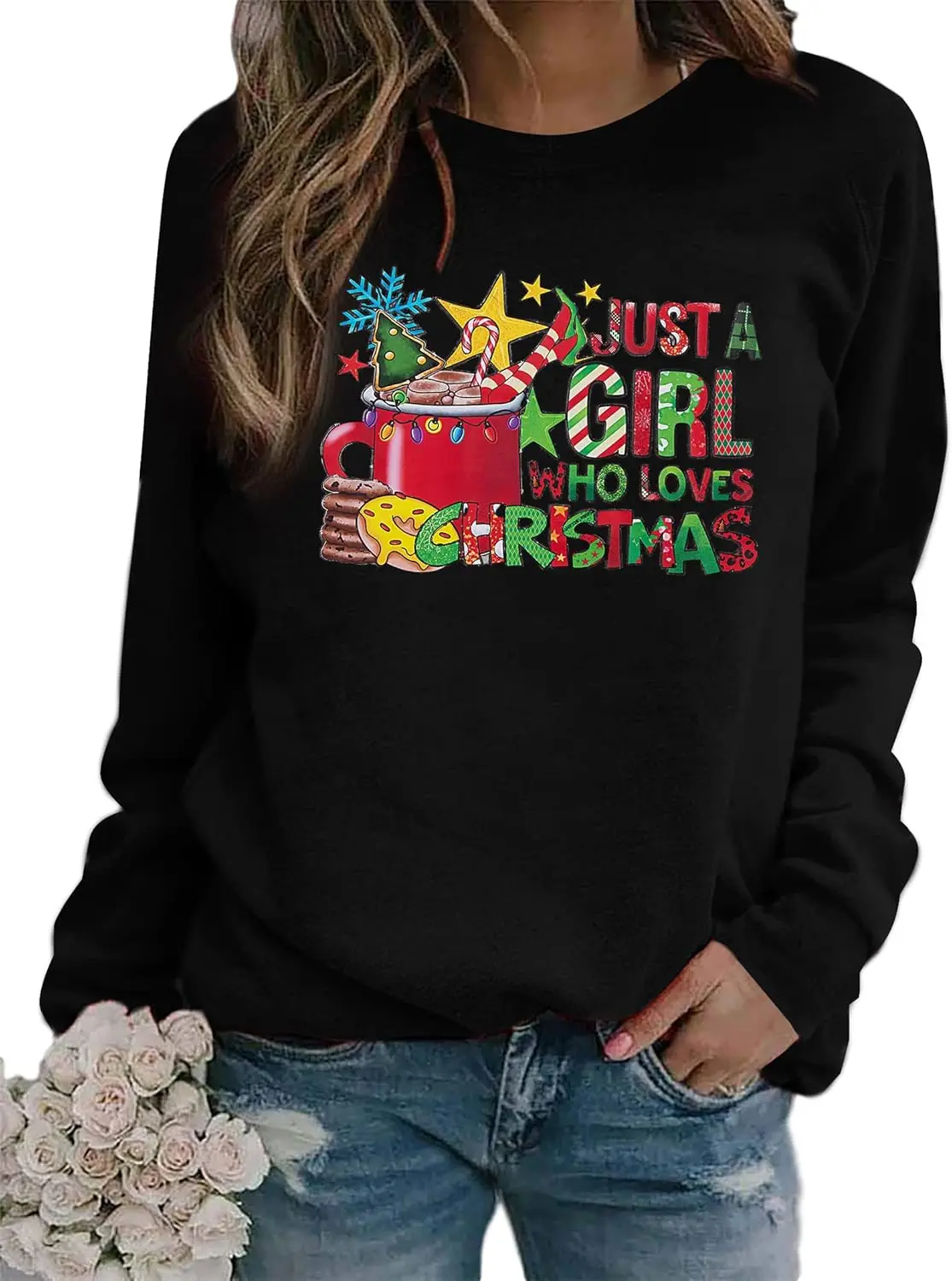 KIDDAD Christmas Sweatshirt Women Just A Girl Who Loves Shirt Christmas Tree Graphic TShirt Colorful Letter Print Xmas Tops
KIDDAD Christmas Sweatshirt Women Just A Girl Who Loves Shirt Christmas Tree Graphic TShirt Colorful Letter Print Xmas Tops