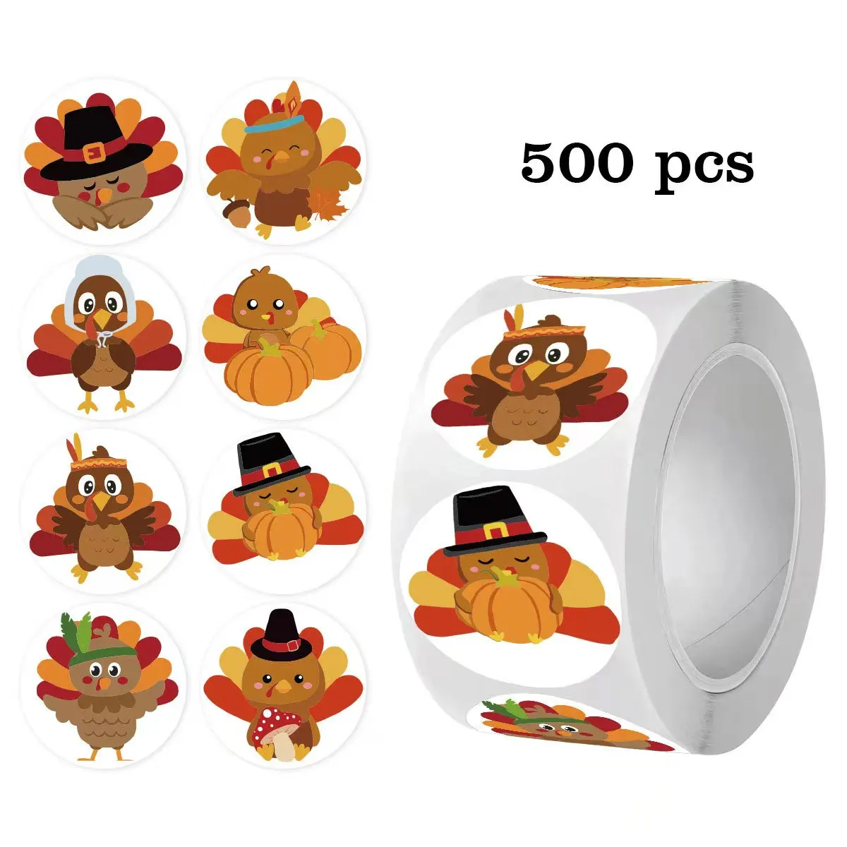 500 штук в рулоне, круглые наклейки большого размера на День Благодарения, Турция, водонепроницаемые и жиронепроницаемые, праздничная атмосфера, внешняя упаковка Gi
500 штук в рулоне, круглые наклейки большого размера на День Благодарения, Турция, водонепроницаемые и жиронепроницаемые, праздничная атмосфера, внешняя упаковка Gi