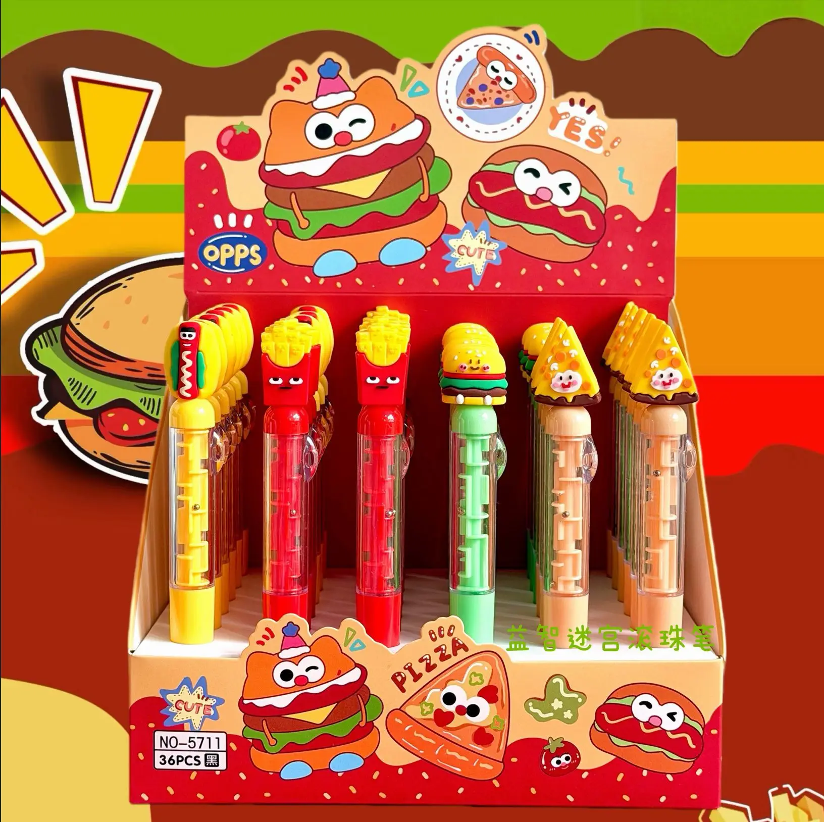36Pcs/Lot Fidget Puzzle Maze Pen Cartoon Burger Fries-Shaped Fun Ballpoint Pen Student Stationery Writing Toy Office Supplies
36Pcs/Lot Fidget Puzzle Maze Pen Cartoon Burger Fries-Shaped Fun Ballpoint Pen Student Stationery Writing Toy Office Supplies