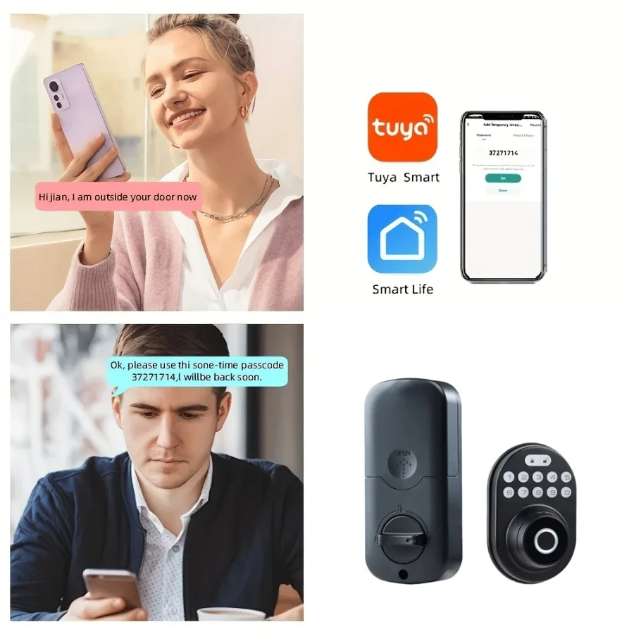 Tuya Smart Fingerprint Door Lock with Lock Biometric Door Lock with App Control and Key Keyless Thumbprint Door Lock for Bedroo
Tuya Smart Fingerprint Door Lock with Lock Biometric Door Lock with App Control and Key Keyless Thumbprint Door Lock for Bedroo