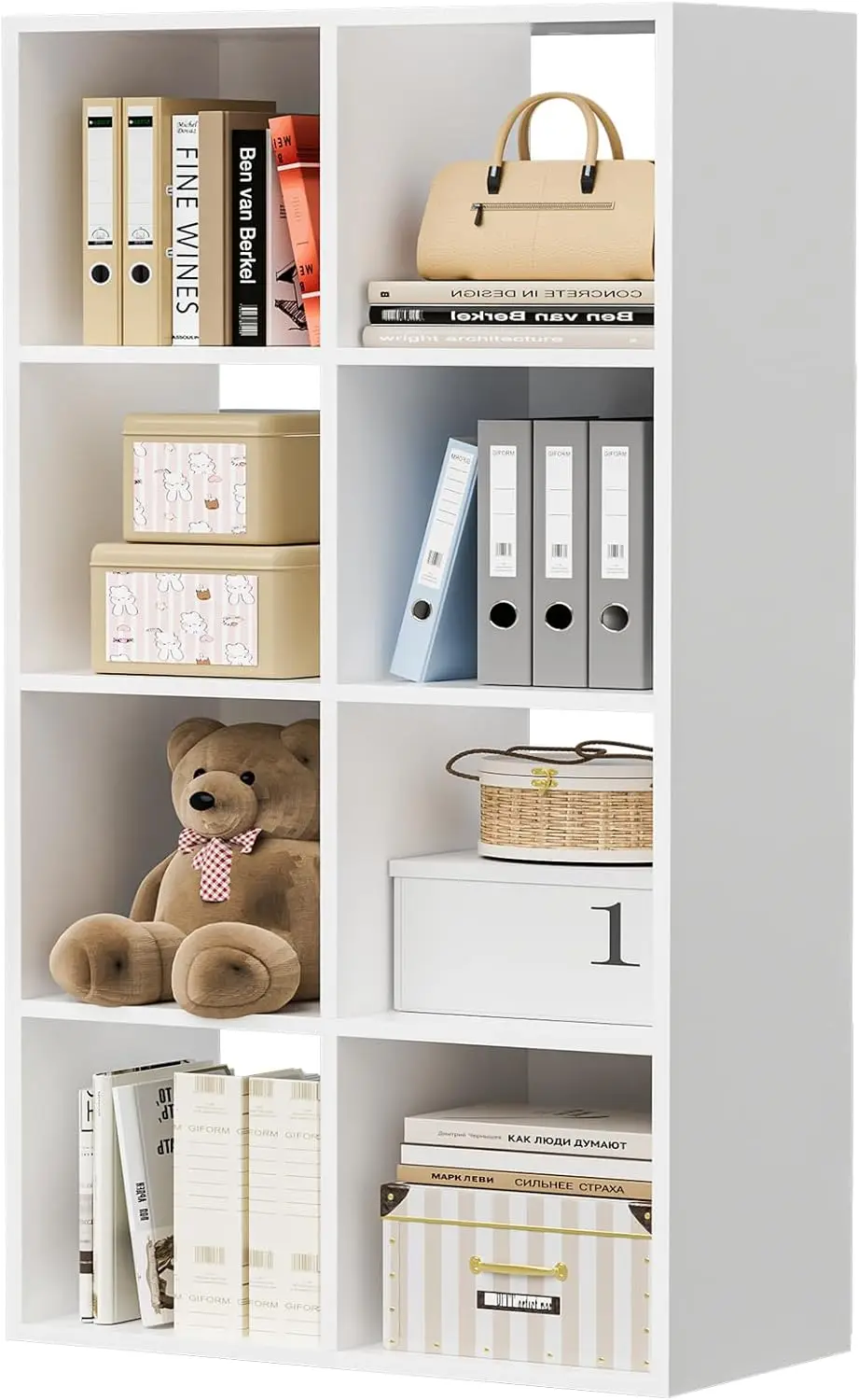 8-Cube Storage Organizer, 11in White Bookshelf, Vertical or Horizontal, for Home Office
8-Cube Storage Organizer, 11in White Bookshelf, Vertical or Horizontal, for Home Office