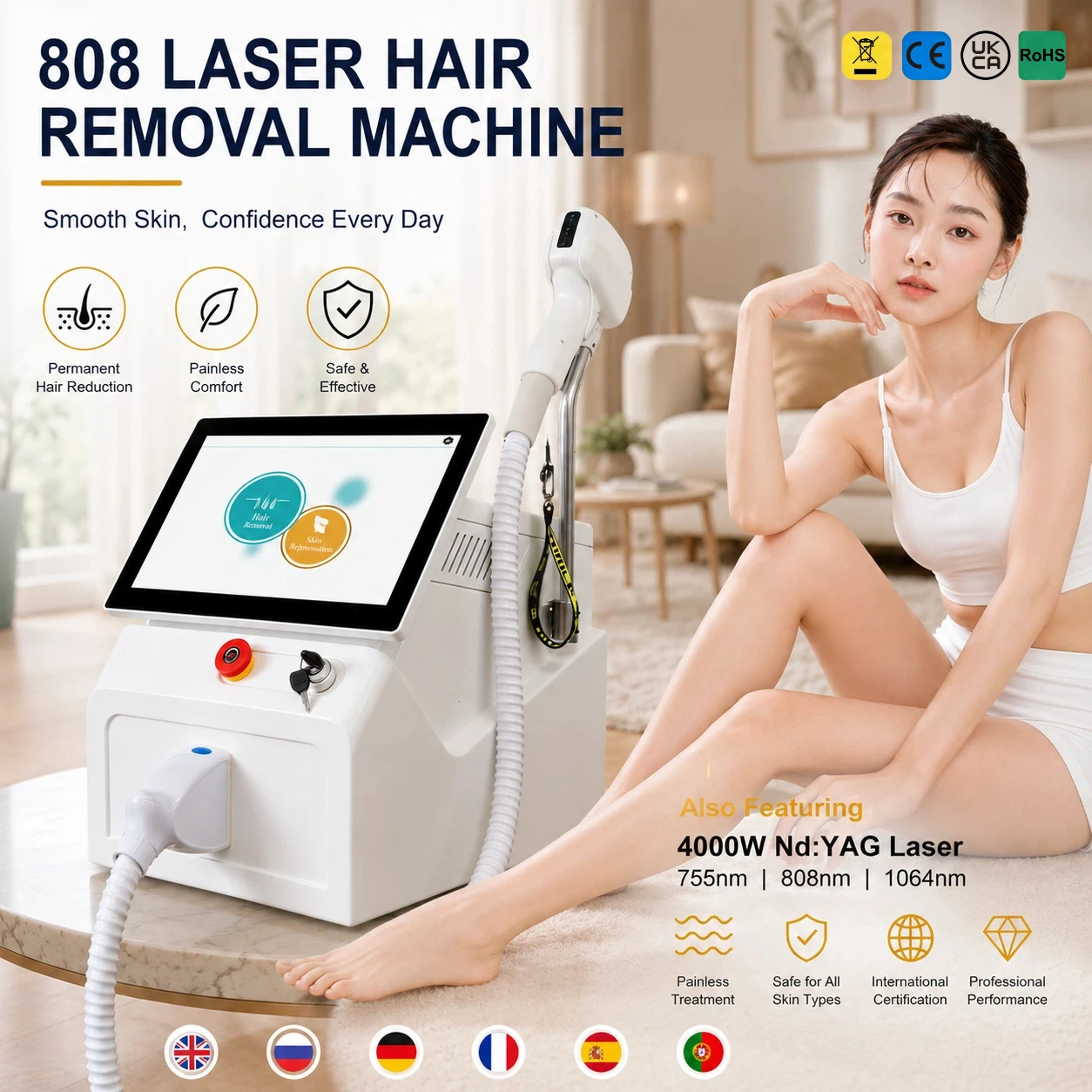 808nm Diode Laser Alexandrite Laser Hair Removal For Legs Arms Bikini Line Underarm Full Body,Professional Salon Equipment
808nm Diode Laser Alexandrite Laser Hair Removal For Legs Arms Bikini Line Underarm Full Body,Professional Salon Equipment
