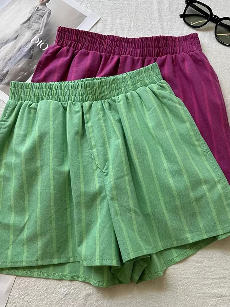 plus Size Casual Striped Shorts Women Summer Loose Home Clothes High Waist Short Pants Sweet Style Polyester Fiber Sleepwear
plus Size Casual Striped Shorts Women Summer Loose Home Clothes High Waist Short Pants Sweet Style Polyester Fiber Sleepwear