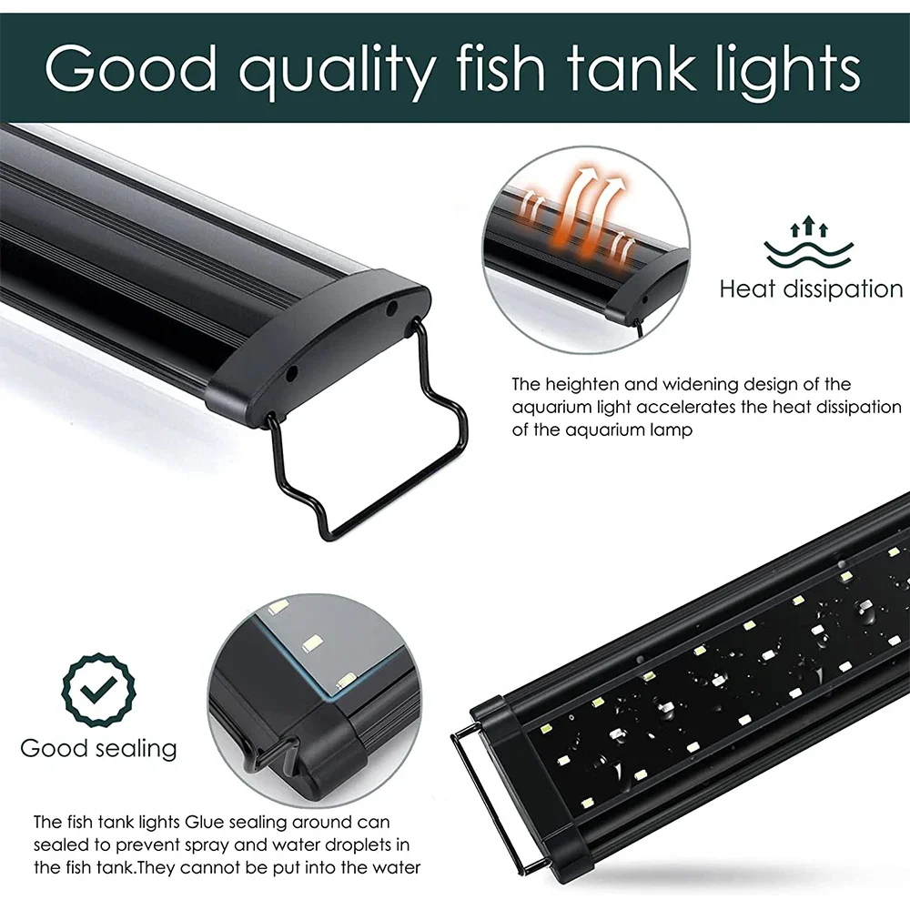 Full Spectrum Fish Tank Plant Light,Aquarium LED Light,WRGB 7 Color Light Modes,Dimmable and Timing settings,Extendable Brackets
Full Spectrum Fish Tank Plant Light,Aquarium LED Light,WRGB 7 Color Light Modes,Dimmable and Timing settings,Extendable Brackets