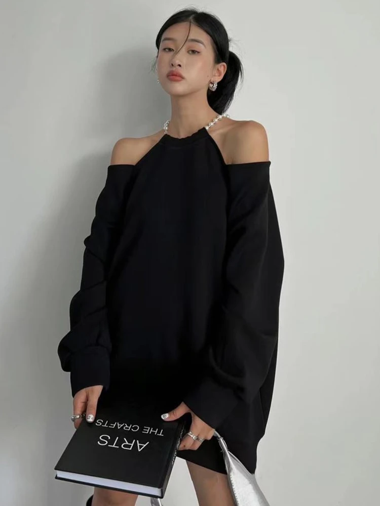 plus Size Pearl Chain Shoulder Bared Long Sleeve Sweatshirt Women's Spring Summer mid Length Casual Top for All Body Types
plus Size Pearl Chain Shoulder Bared Long Sleeve Sweatshirt Women's Spring Summer mid Length Casual Top for All Body Types