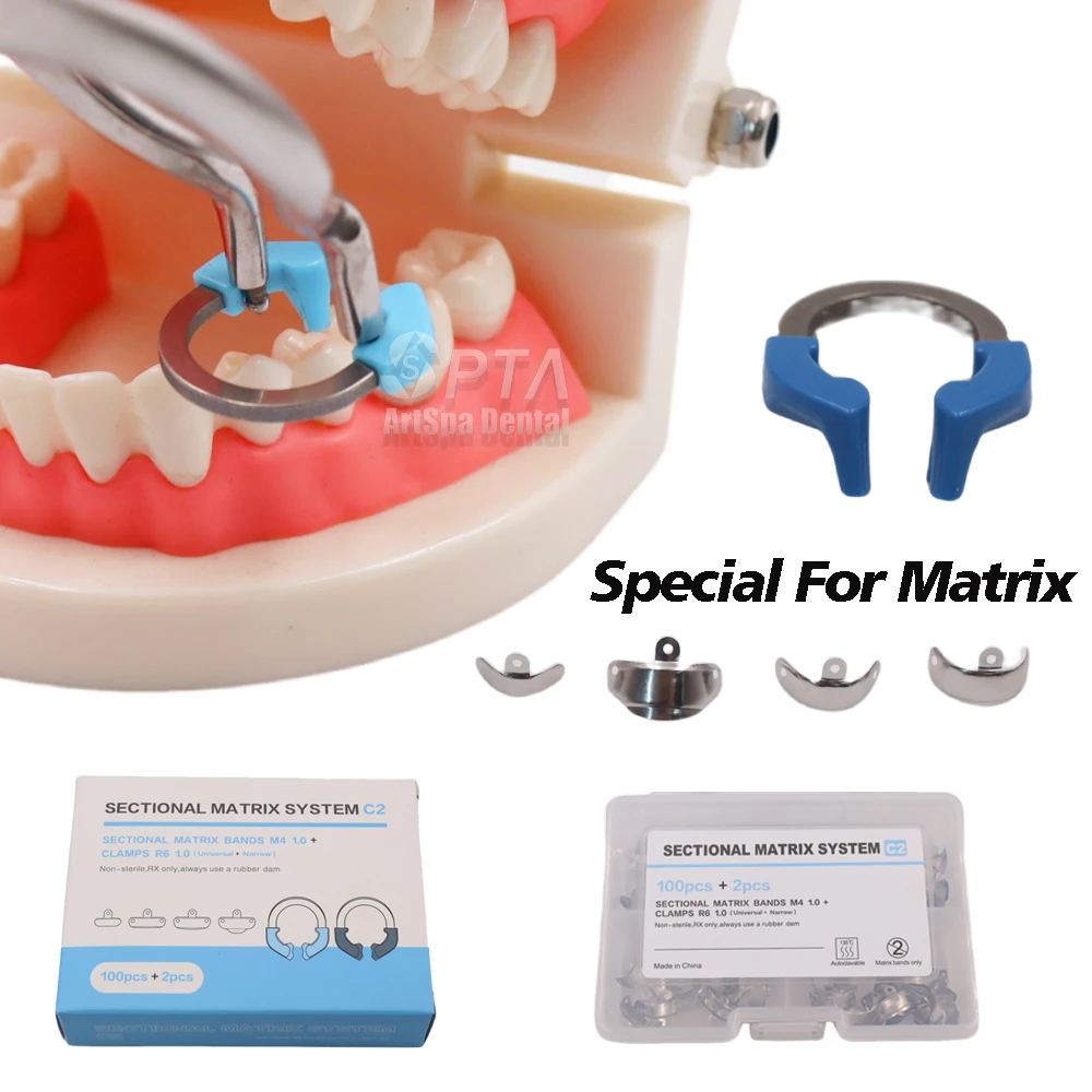 100pcs and 2pcs kits High Quality Dental Sectional Matrix System Bands Dentistry Instrument Tool With 2 Nickel Titanium Clamping
100pcs and 2pcs kits High Quality Dental Sectional Matrix System Bands Dentistry Instrument Tool With 2 Nickel Titanium Clamping