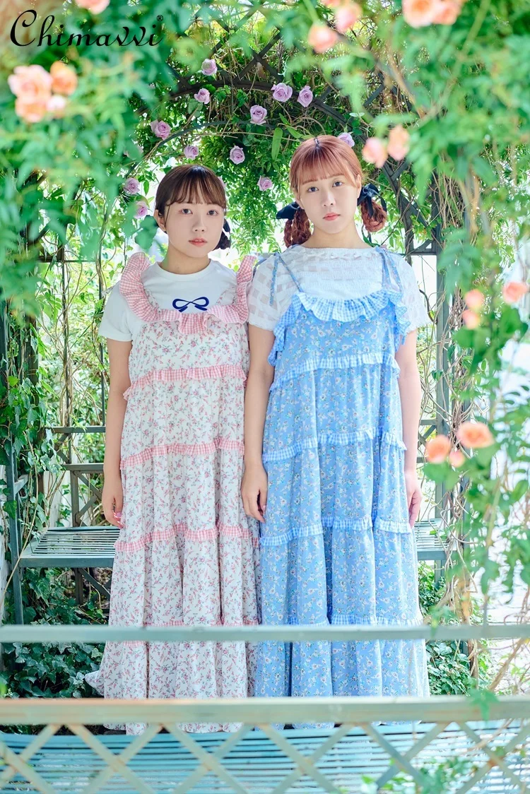 Japanese Style Sweet Floral Sleeveless Multi-Layer Lace Swing Dress Summer New Women Girls Holiday Loose Sleeveless Dresses
Japanese Style Sweet Floral Sleeveless Multi-Layer Lace Swing Dress Summer New Women Girls Holiday Loose Sleeveless Dresses