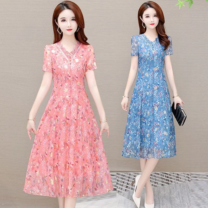 2025 New Women Chiffon Dress Printing Summer Clothes Fashion V-Neck Short Sleeve Mid Long Beach Dresses Female Vestidos Clothing
2025 New Women Chiffon Dress Printing Summer Clothes Fashion V-Neck Short Sleeve Mid Long Beach Dresses Female Vestidos Clothing