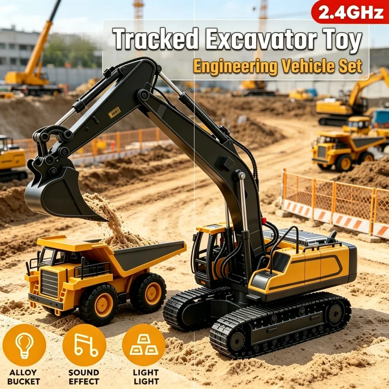 2.4Ghz Remote Control Excavator Dump Truck RC Model Car Toy Professional Alloy Plastic Construction Vehicle for Kids Boys Gift
2.4Ghz Remote Control Excavator Dump Truck RC Model Car Toy Professional Alloy Plastic Construction Vehicle for Kids Boys Gift