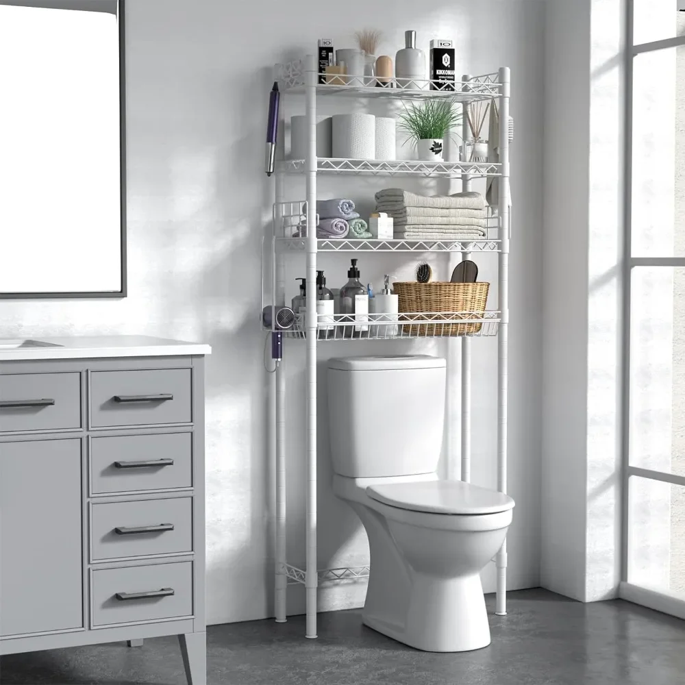 Over The Toilet Storage, 4-Tier Bathroom Organizer Shelves Over Toilet, Adjustable Over-The-Toilet Storage Shelf Freestanding
Over The Toilet Storage, 4-Tier Bathroom Organizer Shelves Over Toilet, Adjustable Over-The-Toilet Storage Shelf Freestanding