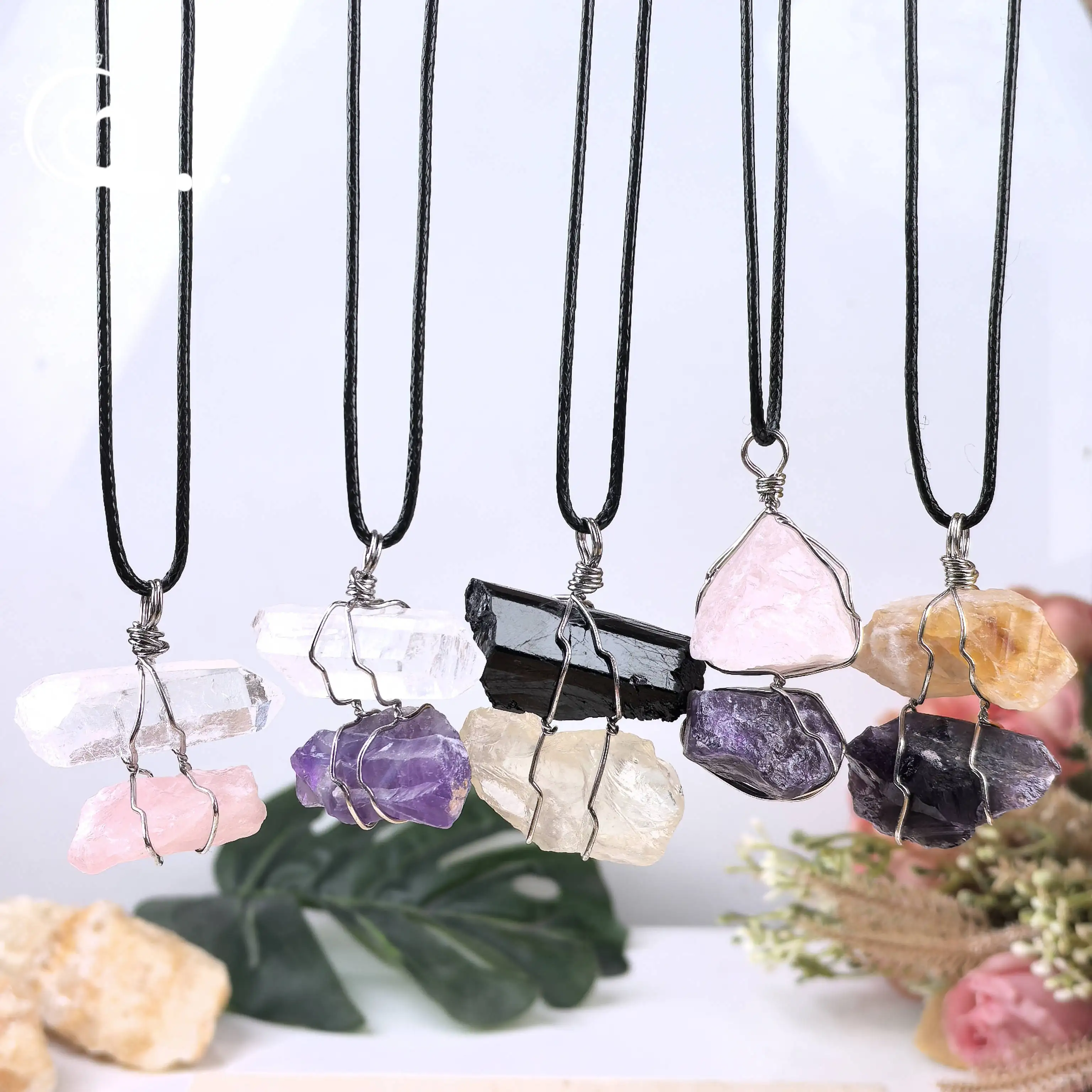 Raw Crystal Rough Quartz Nugget Pendant Necklace Brass Wire Wrap Citrine Amethyst Tourmaline Point Charms Chains Jewelry QC3420
Raw Crystal Rough Quartz Nugget Pendant Necklace Brass Wire Wrap Citrine Amethyst Tourmaline Point Charms Chains Jewelry QC3420
