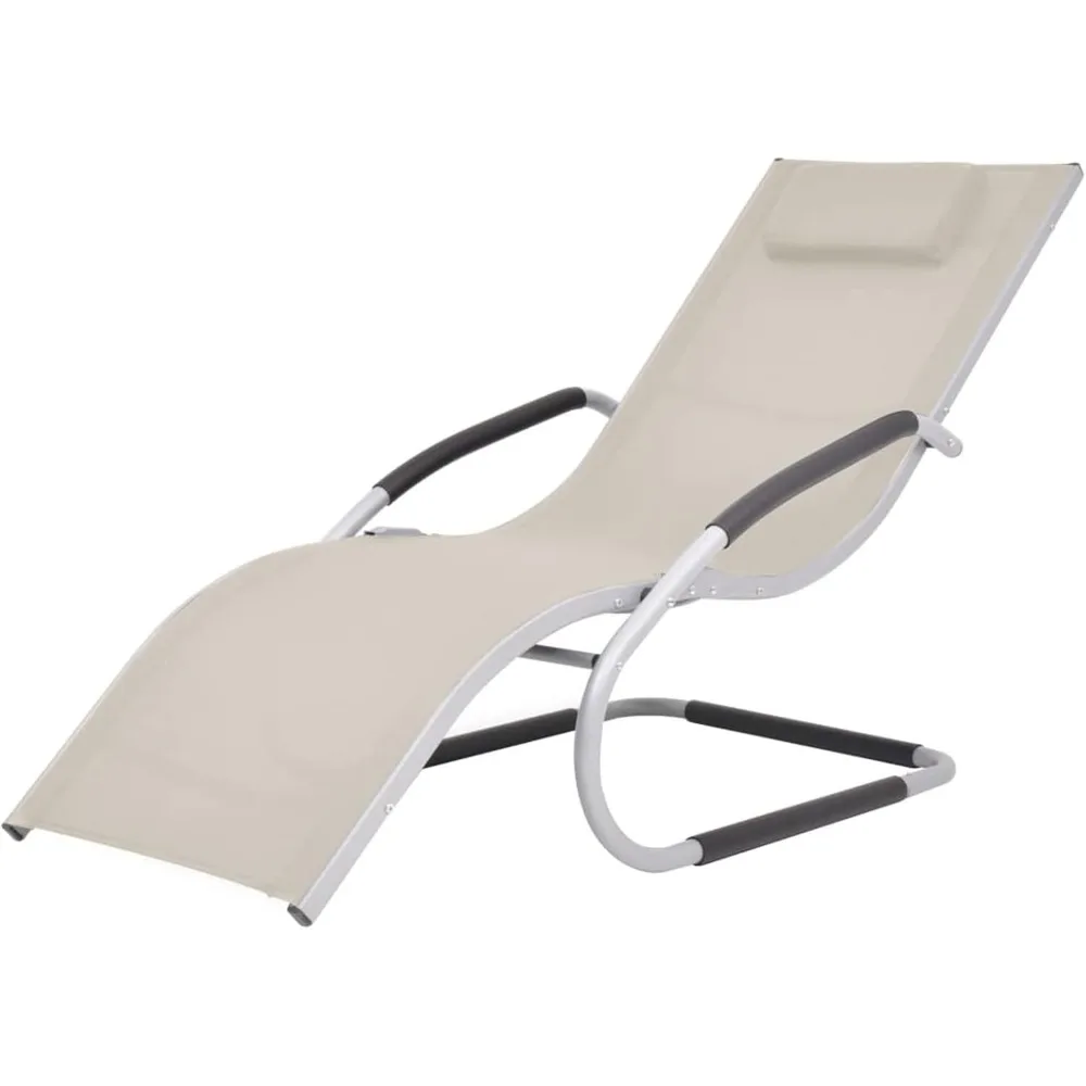 Sun Lounger, Patio Chaise Lounge Chair Patio Furniture for Outdoor Beach Camping Pool with Pillow Aluminum and Textilene Cream
Sun Lounger, Patio Chaise Lounge Chair Patio Furniture for Outdoor Beach Camping Pool with Pillow Aluminum and Textilene Cream
