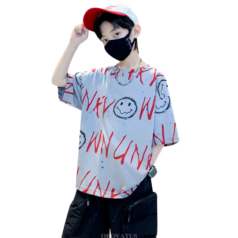 Fashion Kids Shorts Sleeve T-shirt For Boys Cotton Smile Face Print Tshirt Child Summer Tee Shirt Tee Tops Boy Luxury Clothes
Fashion Kids Shorts Sleeve T-shirt For Boys Cotton Smile Face Print Tshirt Child Summer Tee Shirt Tee Tops Boy Luxury Clothes